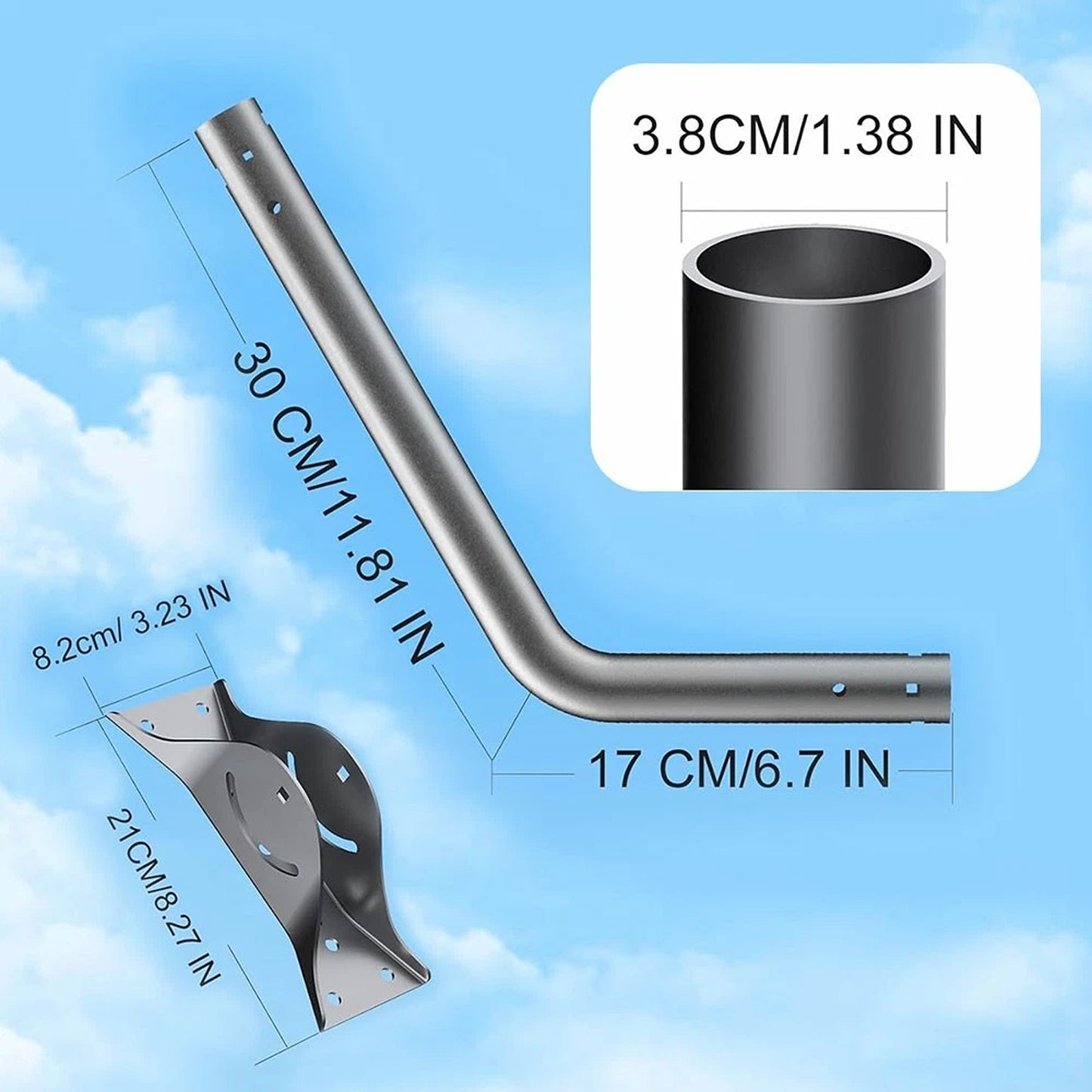 Adjustable Starlink Gen 3 Wall Mount Pole Adapter Kit
