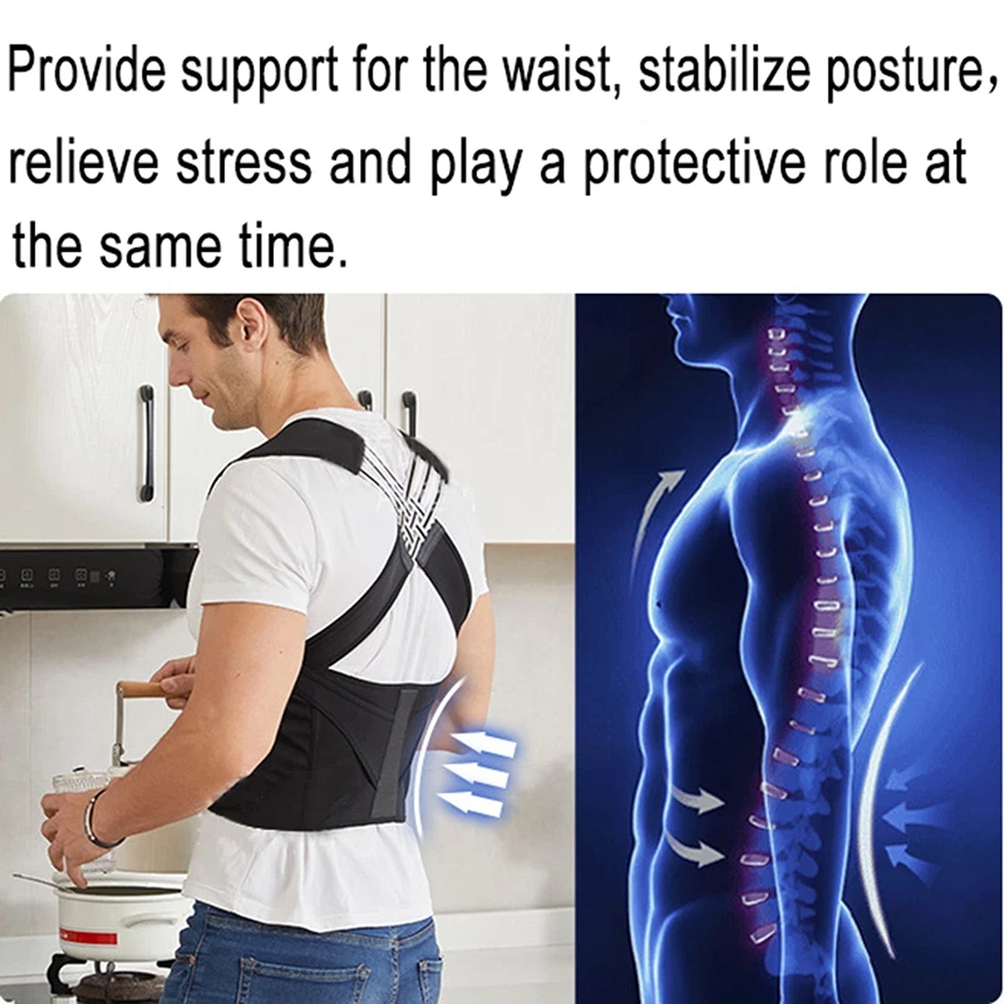 Adjustable Posture Corrector Back Support Brace for Men and Women