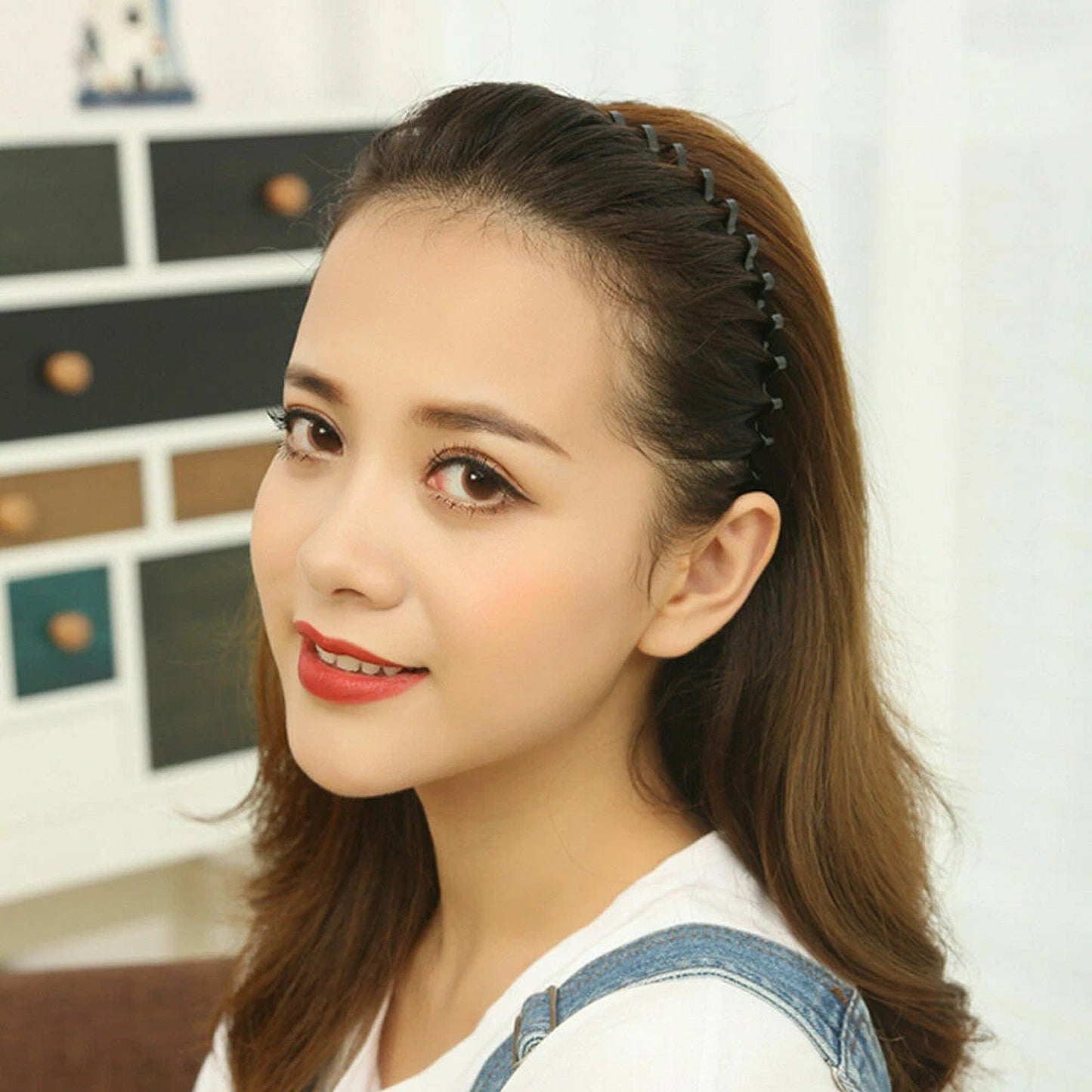 Black Metal Headband Wave Design for Men Women Sports 2pcs