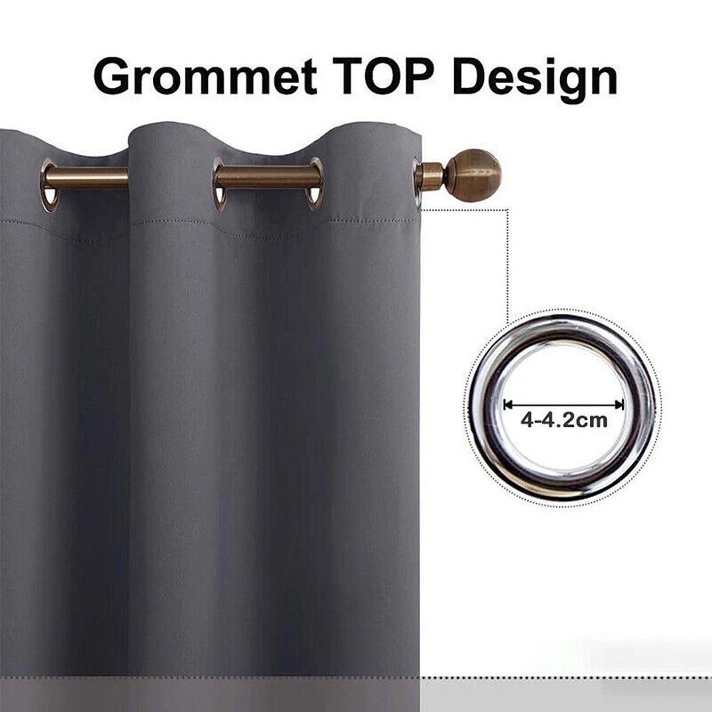 2x Eyelet Blackout Curtains Blockout Drapes for Bedroom Window Pair - Purple