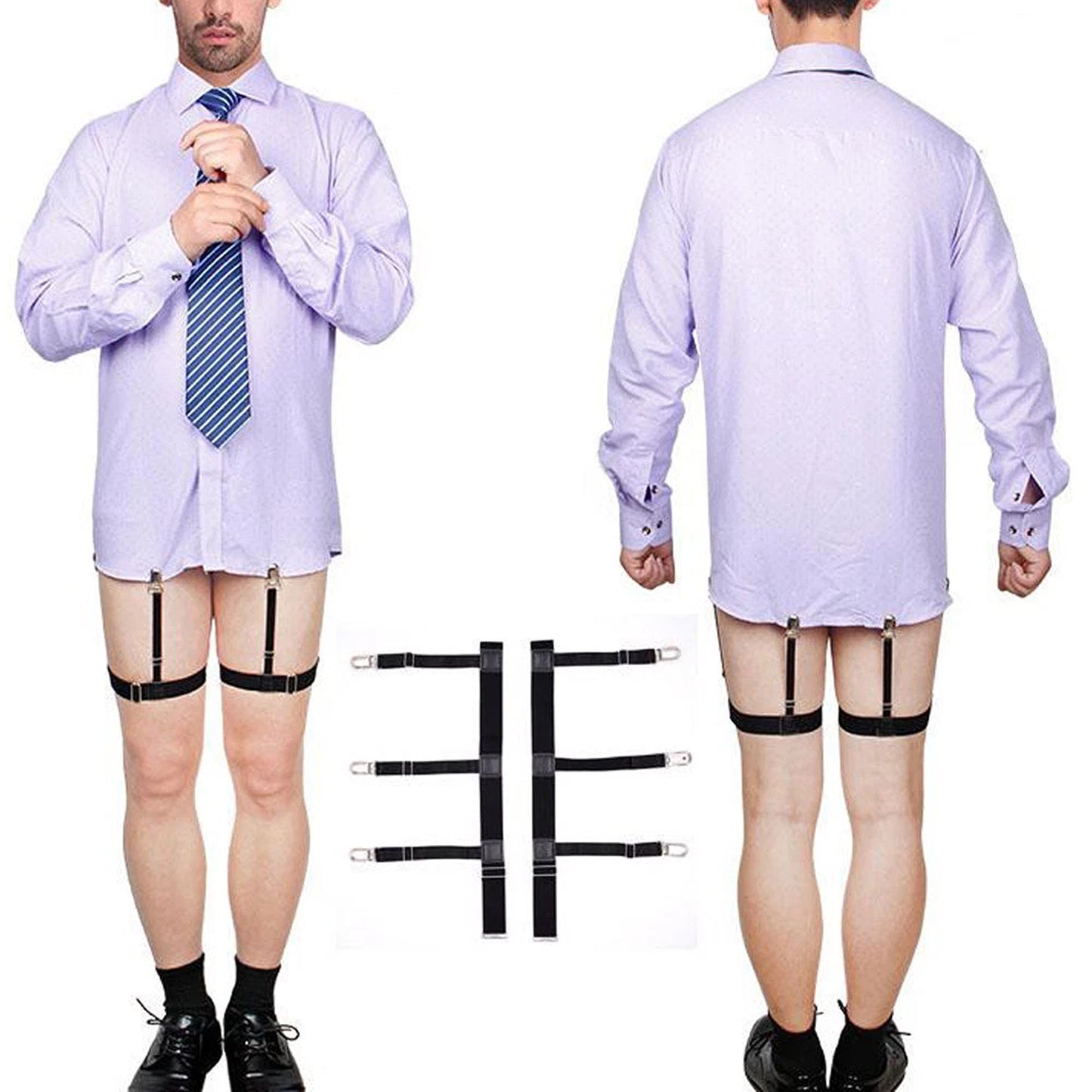 Shirt Holder Garters for Men Uniform Suspenders 2pcs
