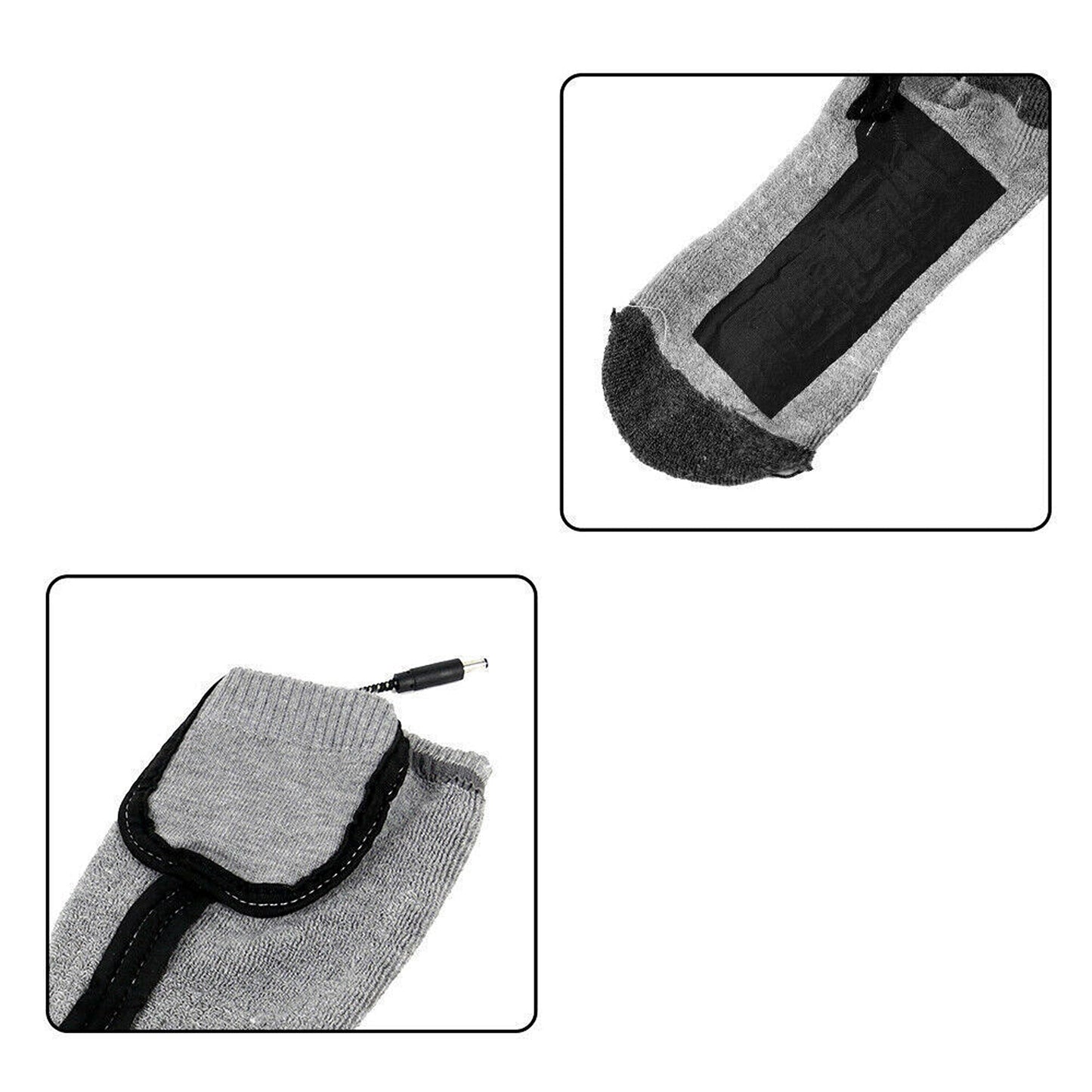 Electric Heated Socks Boot Warmer USB Rechargeable - Grey