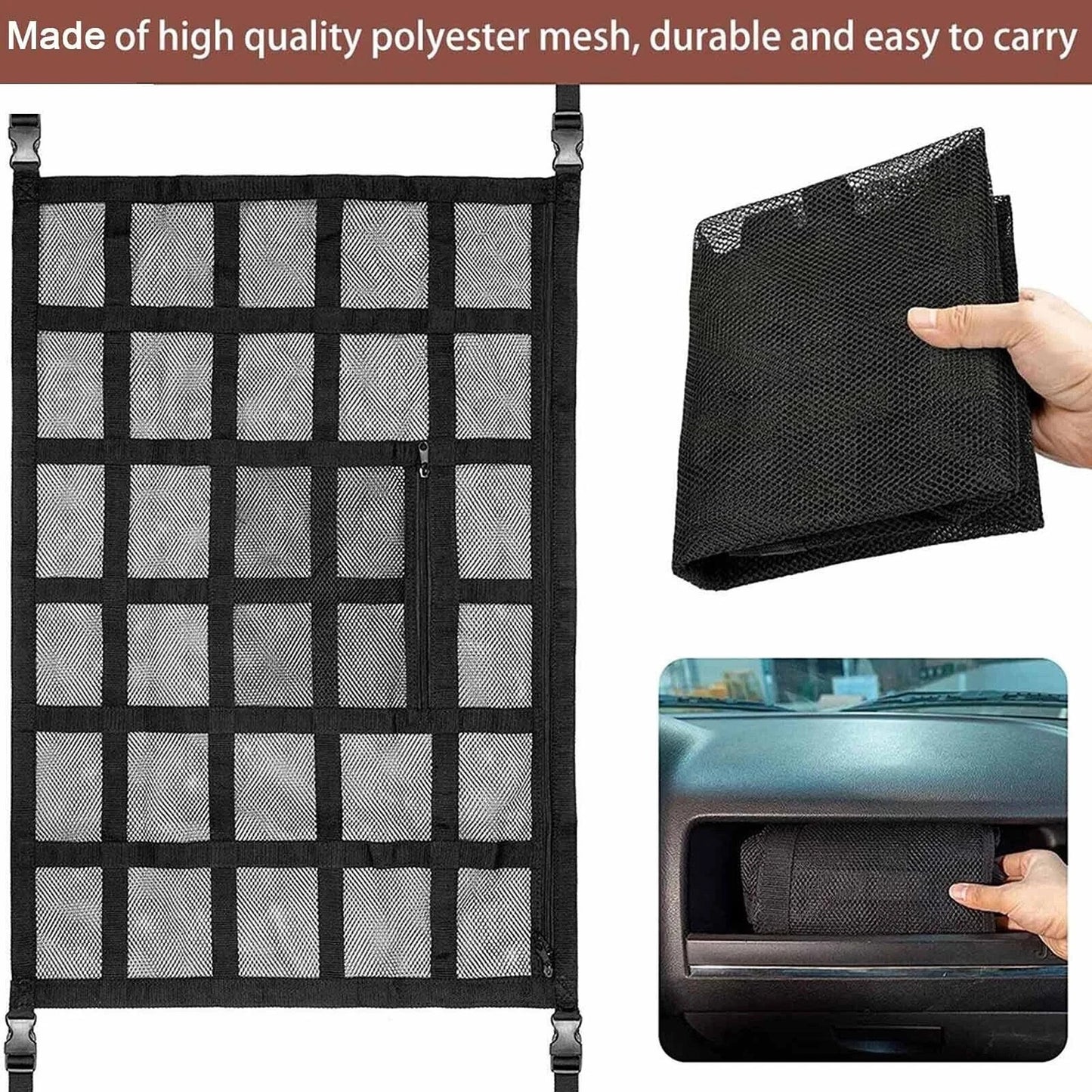Car Roof Cargo Storage Net for SUV Van 90 x 65cm