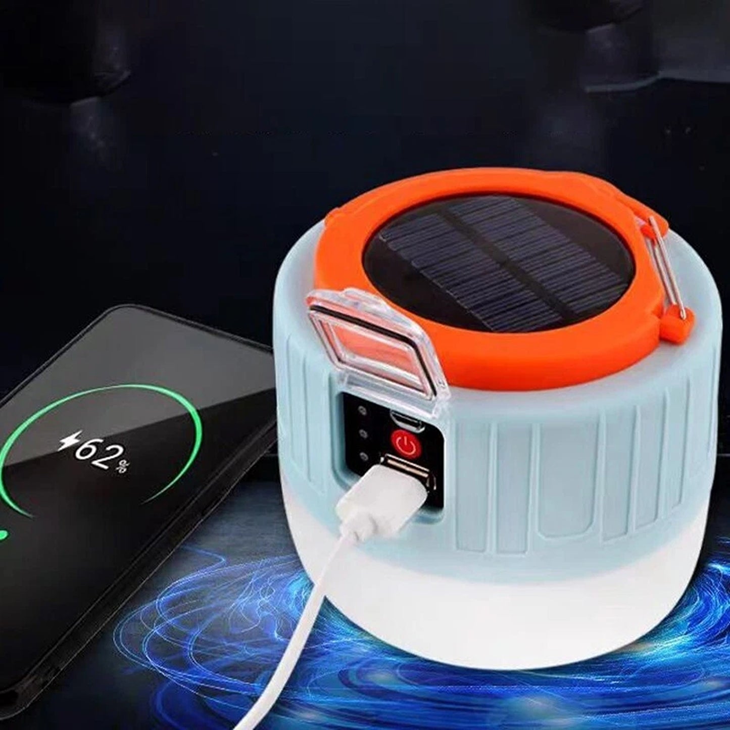 USB Rechargeable Solar LED Lantern for Camping and Outdoor