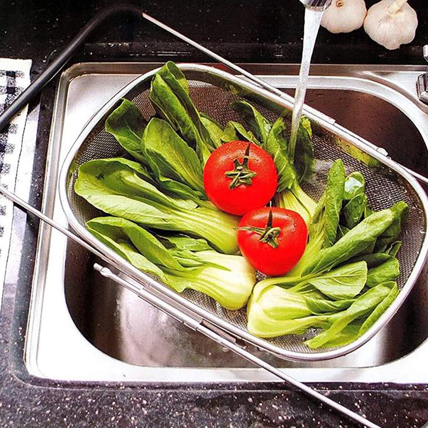 Kitchen Sink Drain Basket and Dish Rack Organizer