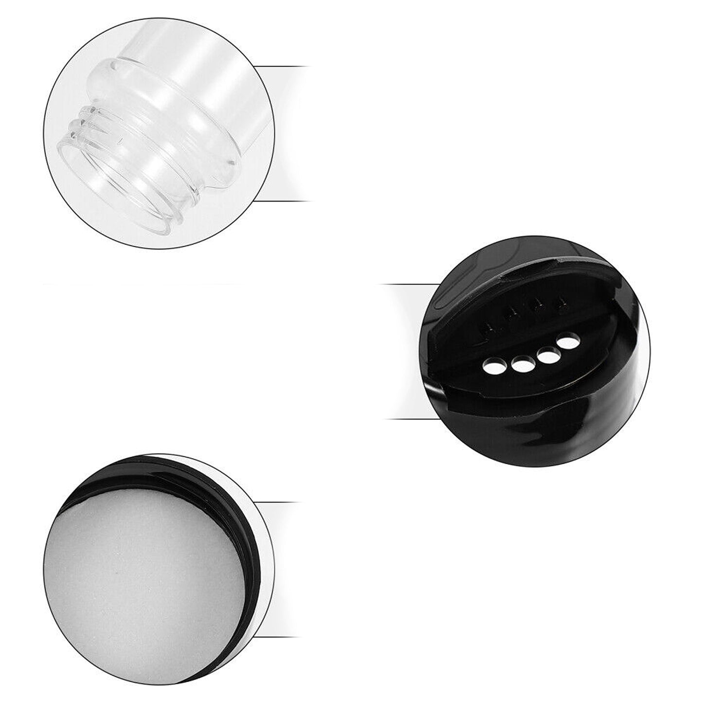 100ML Clear Plastic Spice Bottles Jars Containers