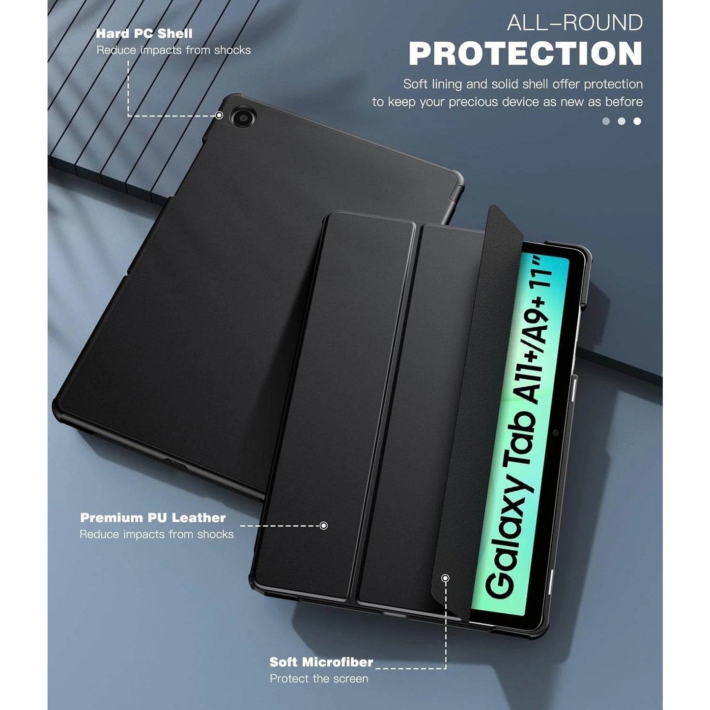 Midnight Blue For Samsung Galaxy Tab Case Cover Protector A11 A11+ A9 A9+ Plus A8 Lite Holder