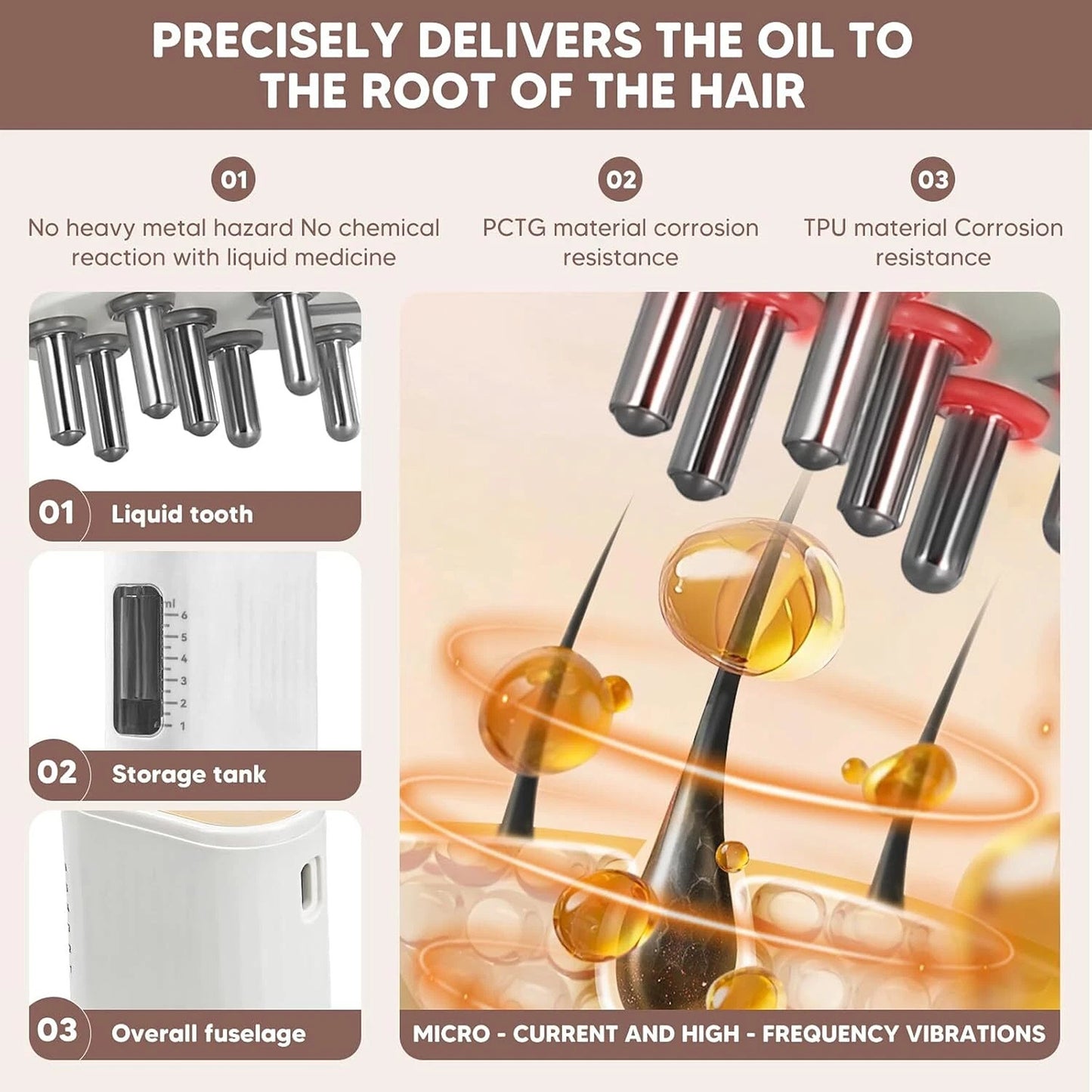 USB Rechargeable Scalp Massager Comb for Hair Care