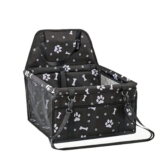Pet Car Booster Seat Travel Carrier with Safety Strap and Oxford Fabric