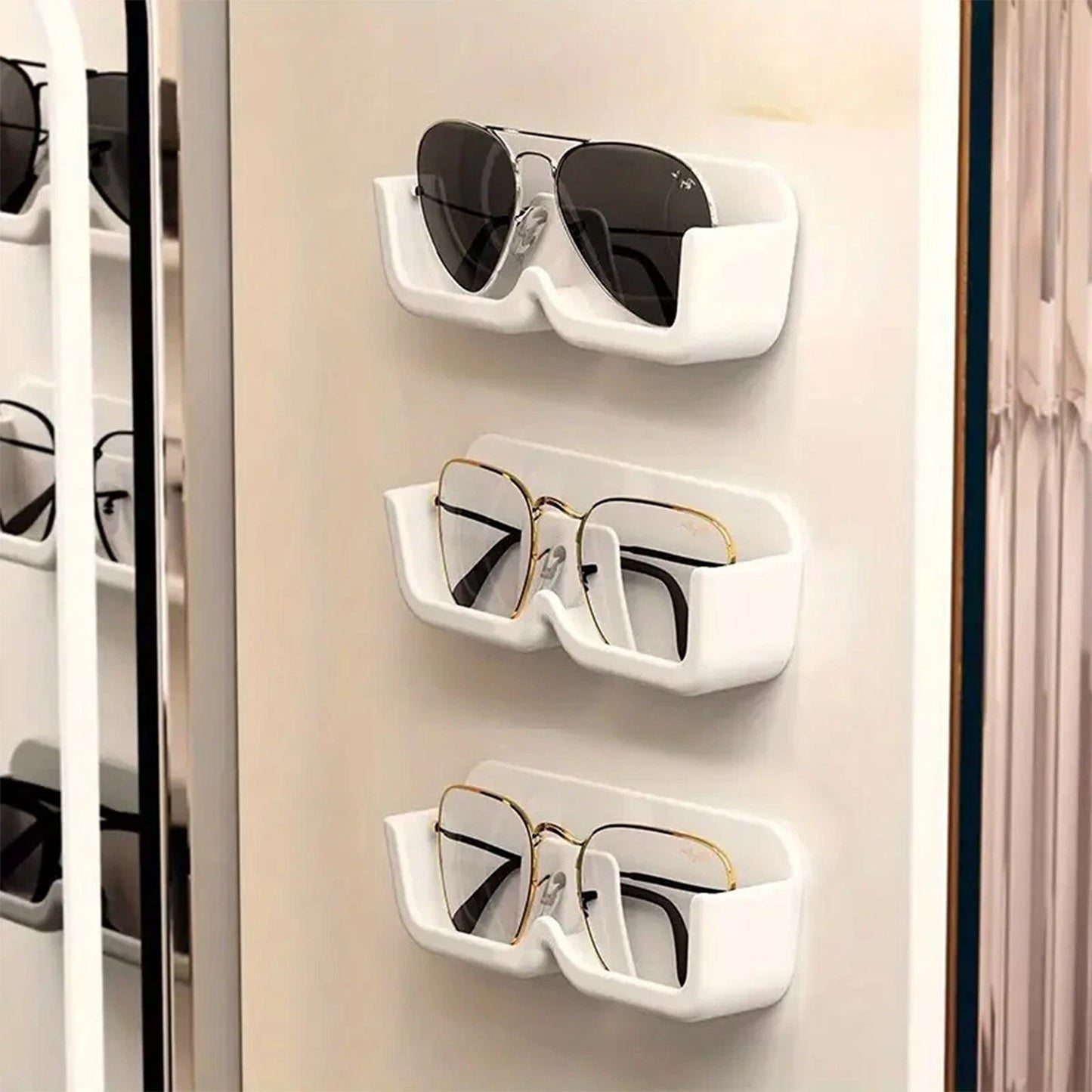 6 Pack Wall Eyeglass Display Shelf and Storage Holder