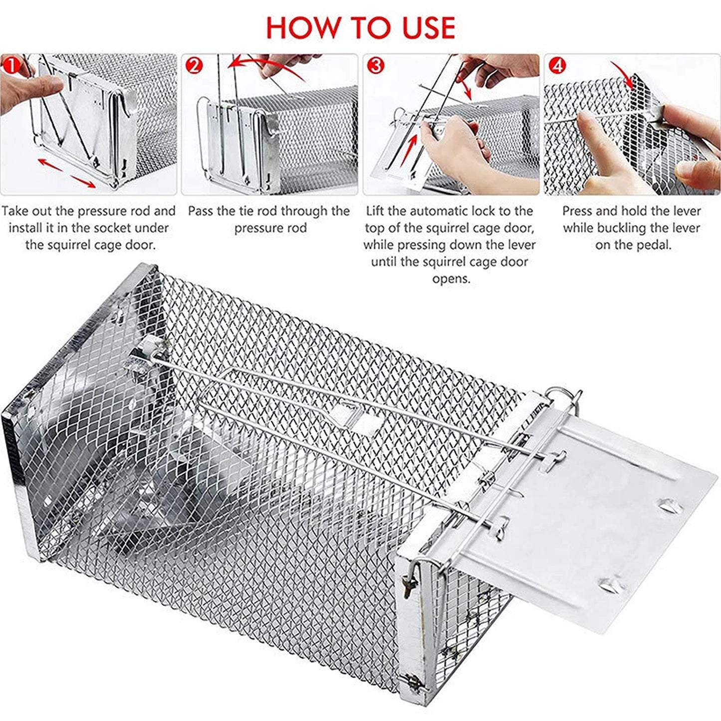 Humane Rat Trap Cage Live Animal Catch Box for Mice and Rodent Control