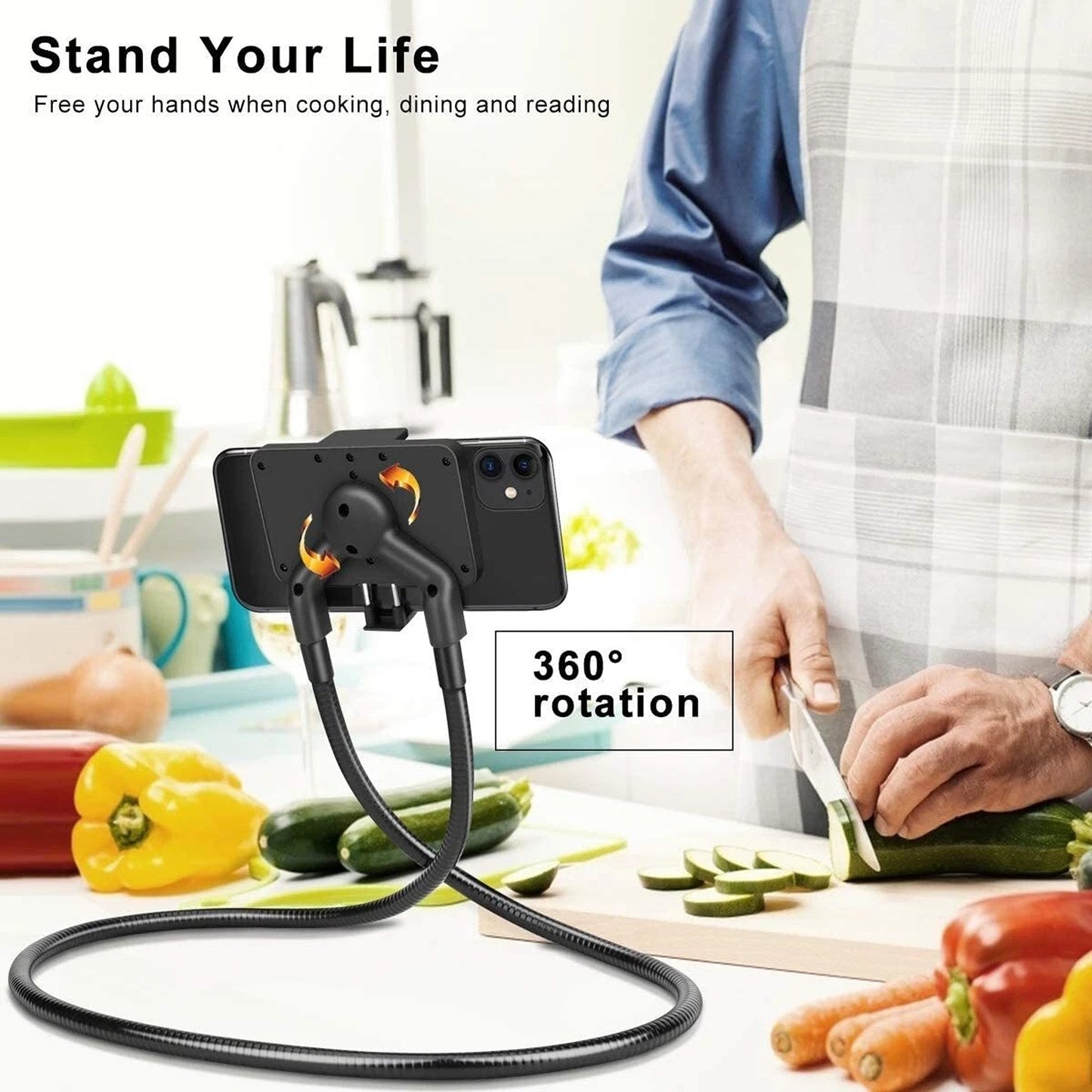 Flexible Lazy Neck Phone Stand Bendable Holder For Smartphones