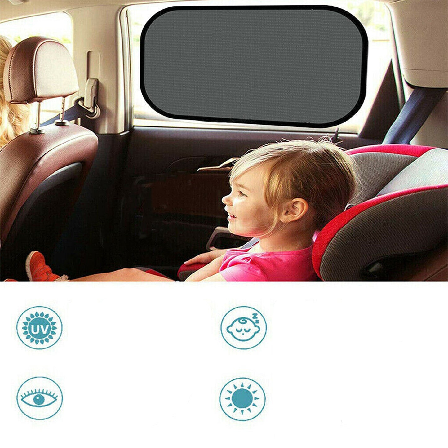 Front Rear Window Screen Mesh Sunshade For Car UV Protection