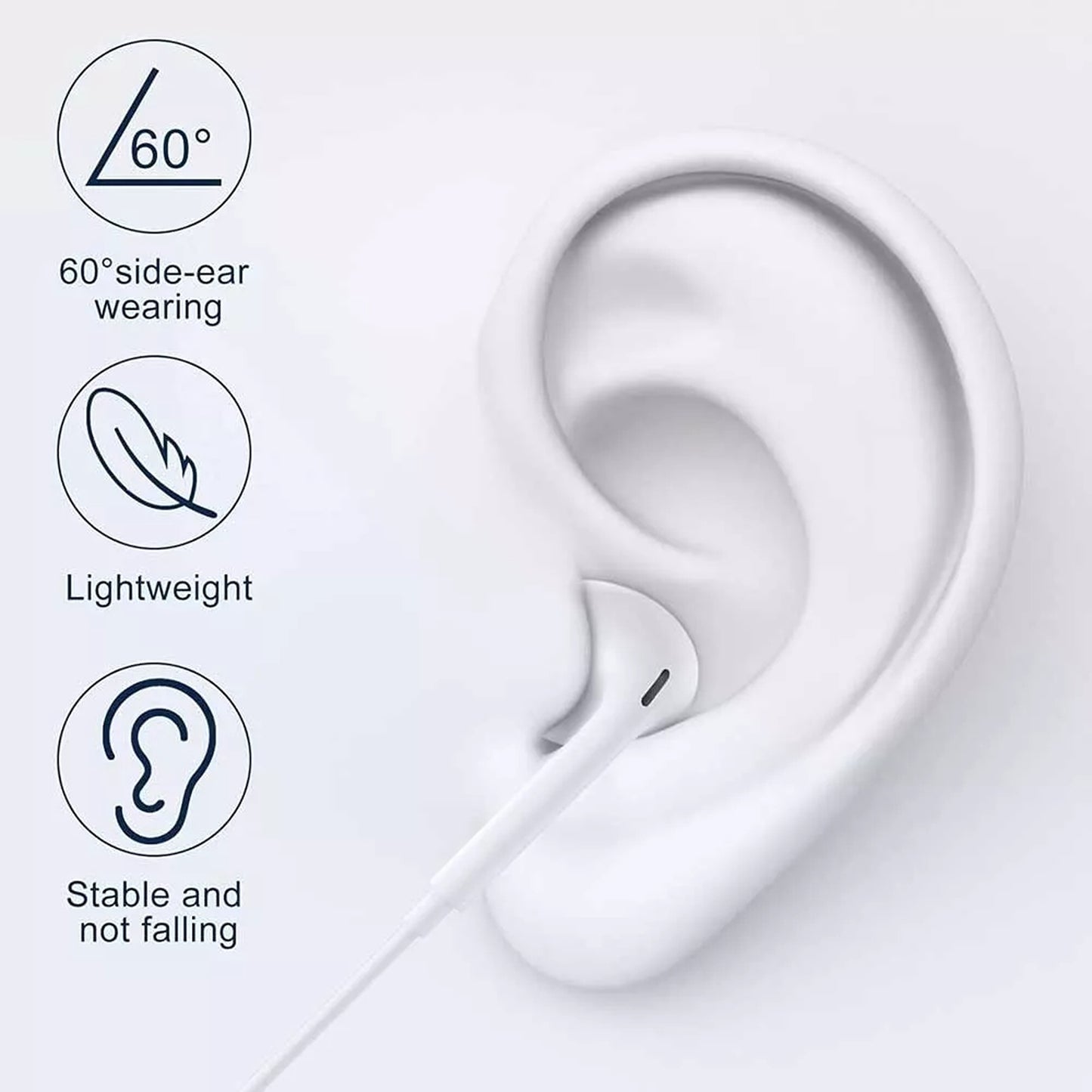 USB Type C Earphones with Mic Compatible with iPhone 15 16 and iPad