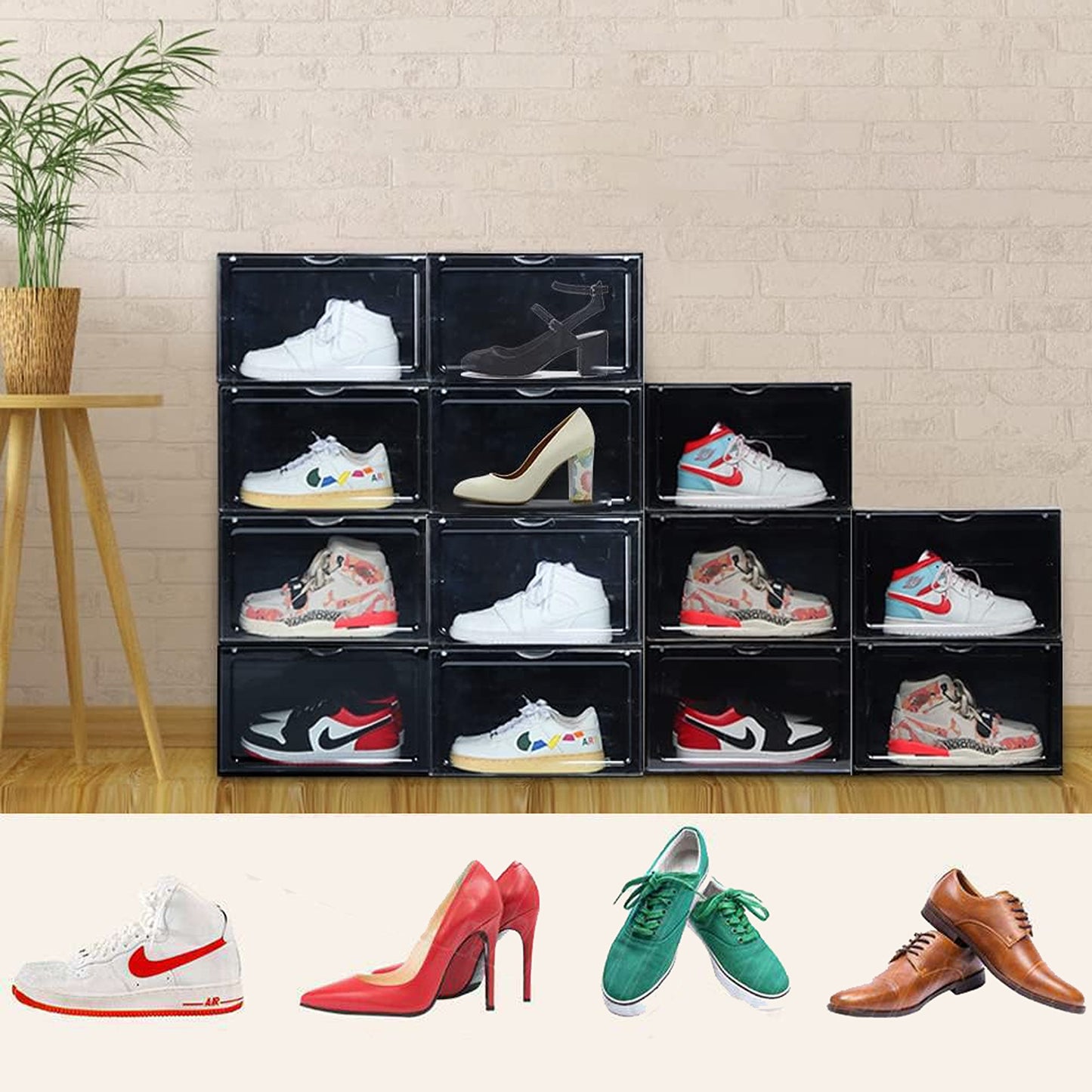 Sneaker Display Cases Shoe Box Black Plastic Boxes