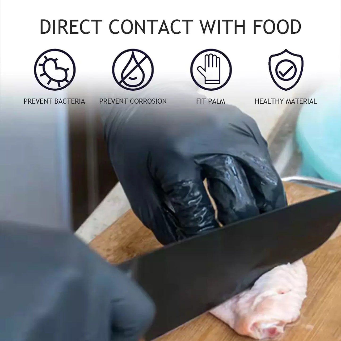 Industrial Mechanic Disposable Nitrile Gloves Rubber Blend Powder Free 100pcs