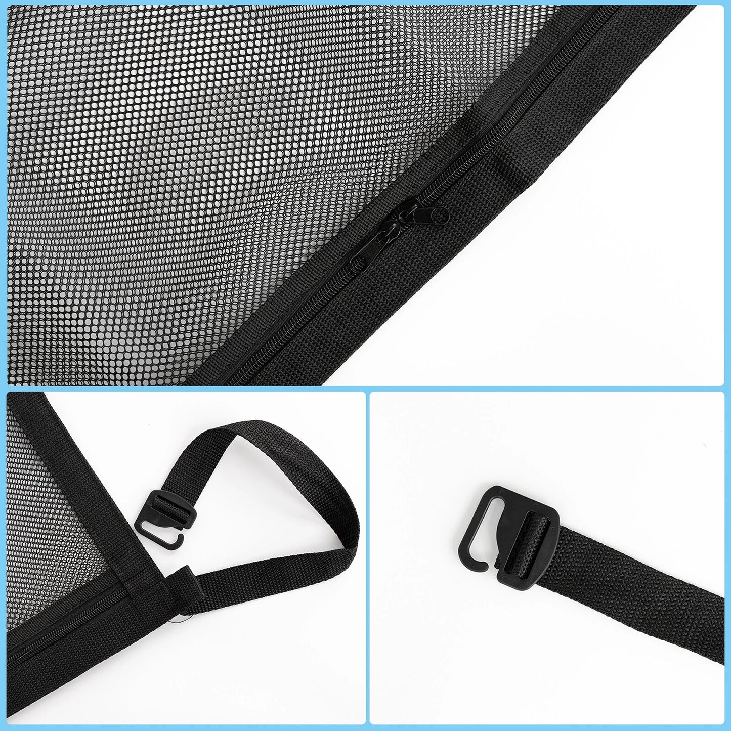 Car Roof Storage Net Zipper Bag Interior Travel Pocket
