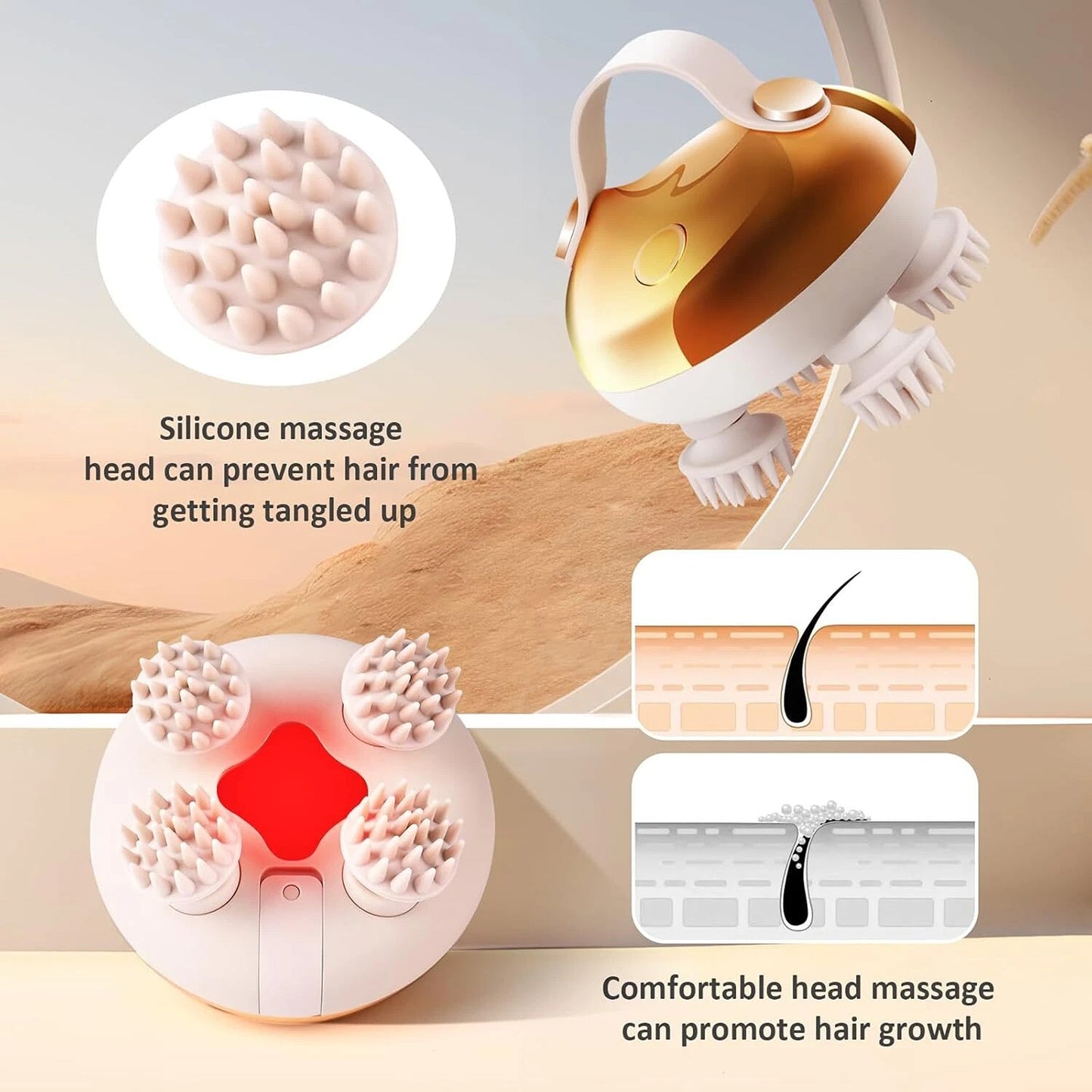 Electric Scalp Massager Waterproof Head and Hair Massage Tool
