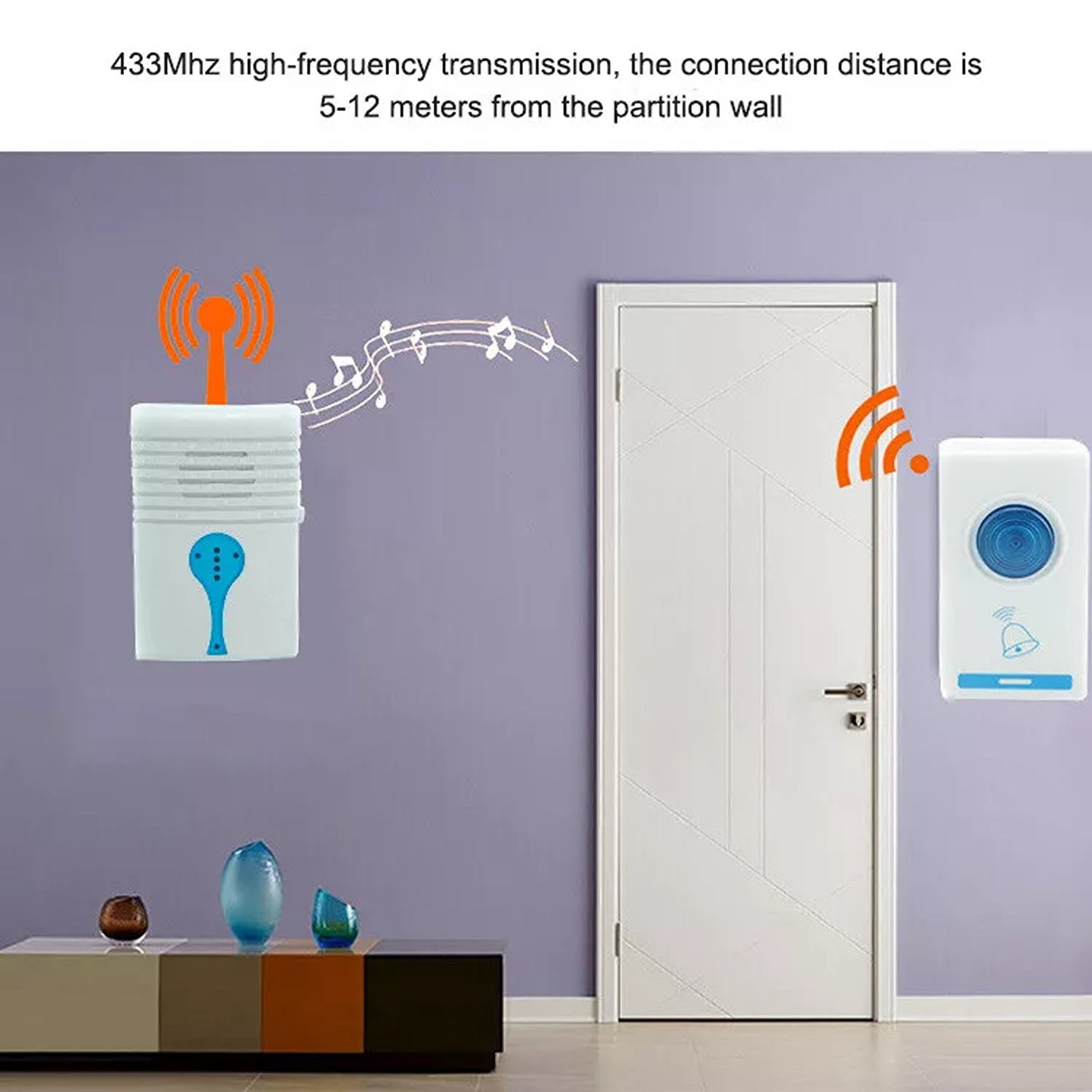 Wireless Digital Doorbell with 36 Chimes and 100M Range