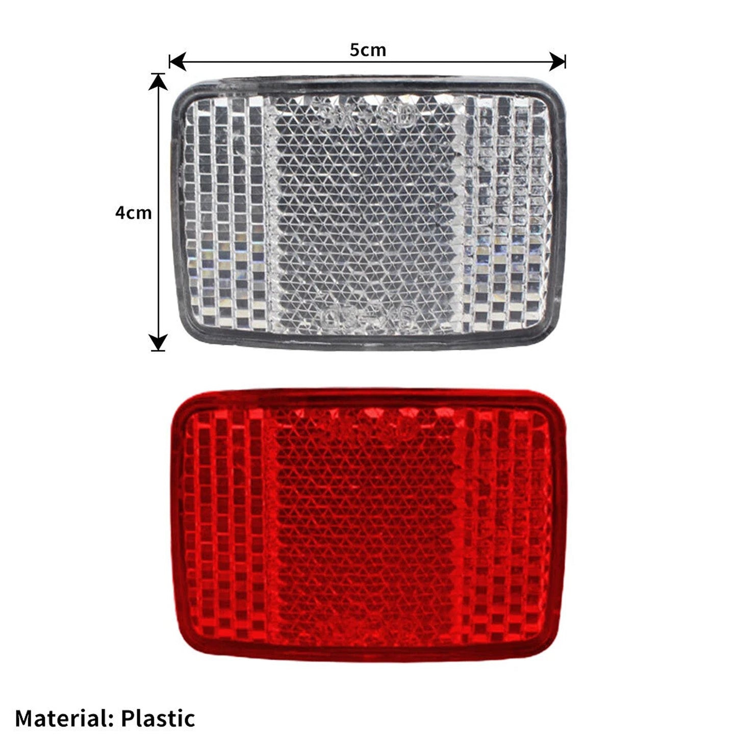 2PCS Bike Reflectors Front and Rear Handlebar Mount Red and White