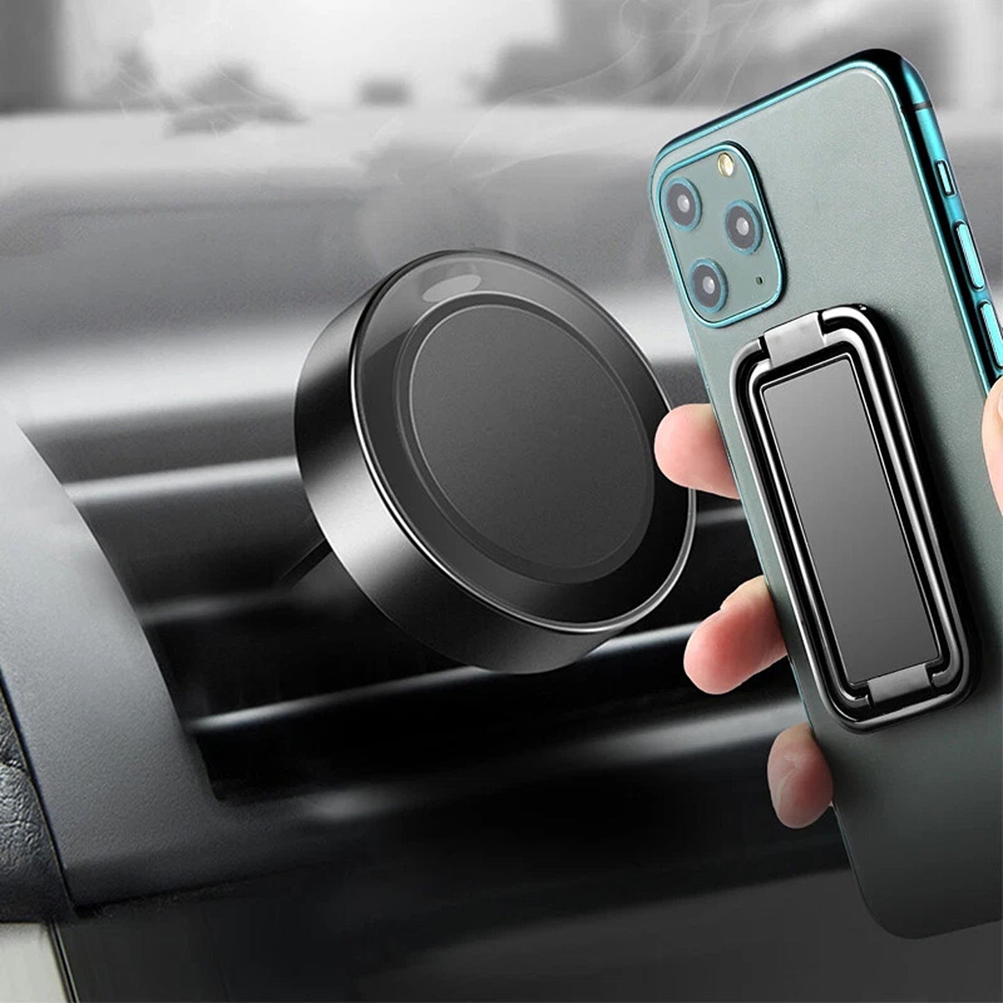 Magnetic Phone Ring Holder and Car Mount Universal for iPhone iPad and Android