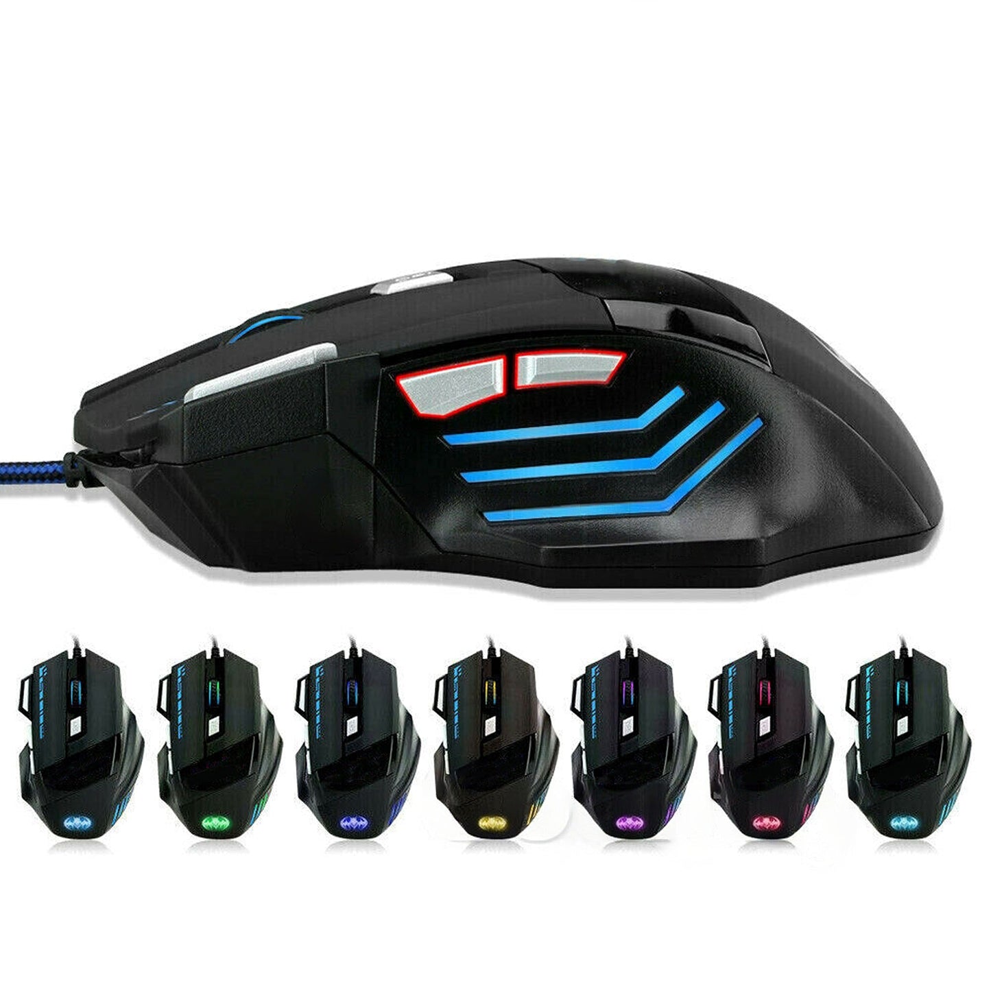 7 Button Wired USB Gaming Mouse 7200 DPI