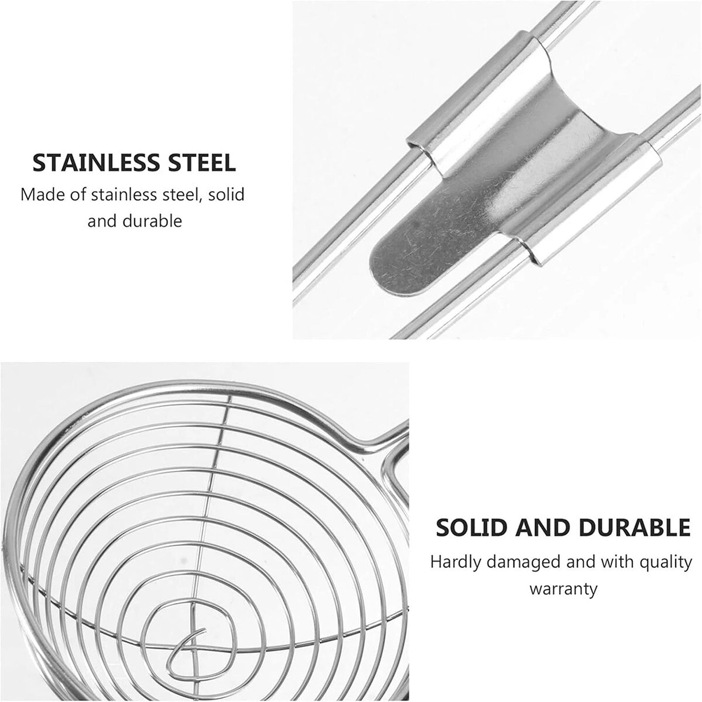 3x Kitchen Slotted Spoon Stainless Steel Filter Strainer for Cooking