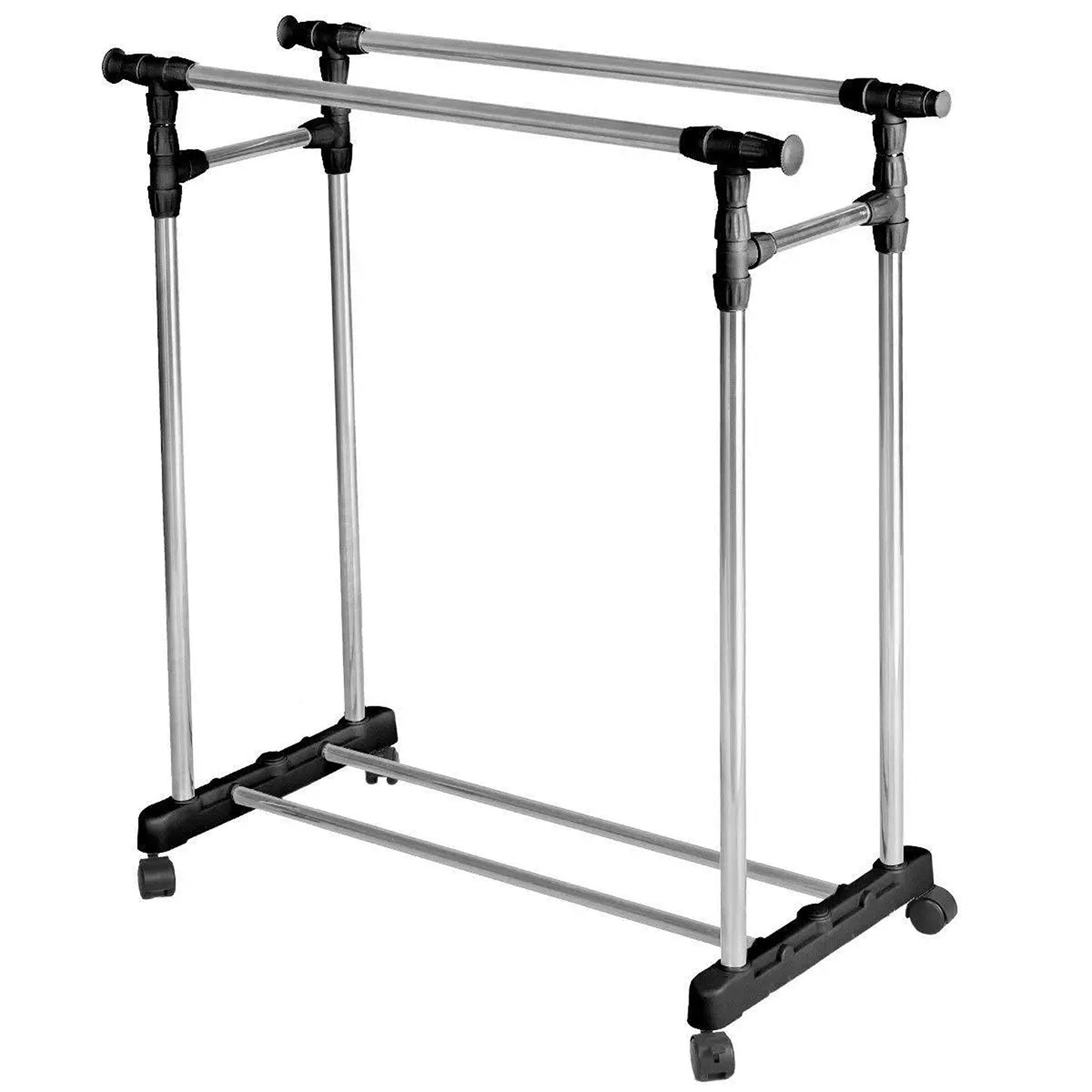 Double Clothes Stainless Steel Rack Hanger Adjustable Garment Coat Holder