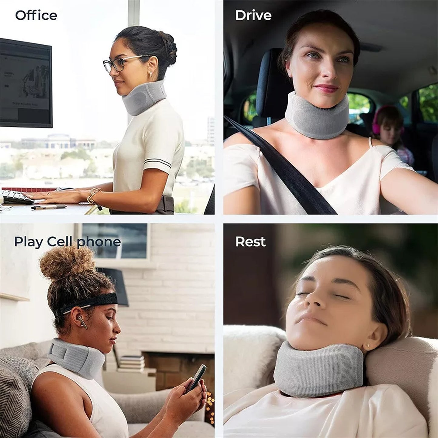 Cervical Neck Collar Soft Foam Brace for Pain Relief and Sleep