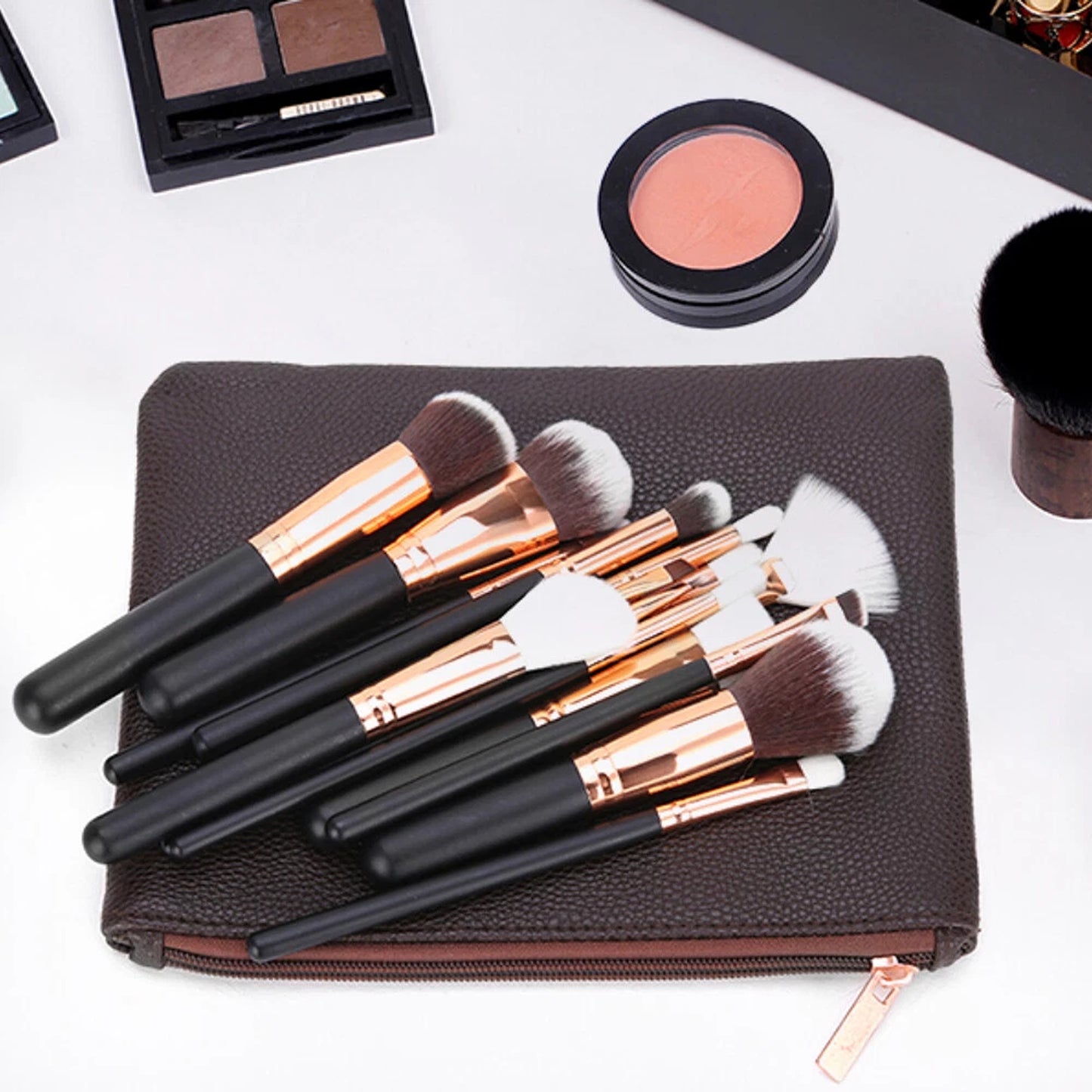 15 Piece Beauty Brush Set for Everyday Makeup Application