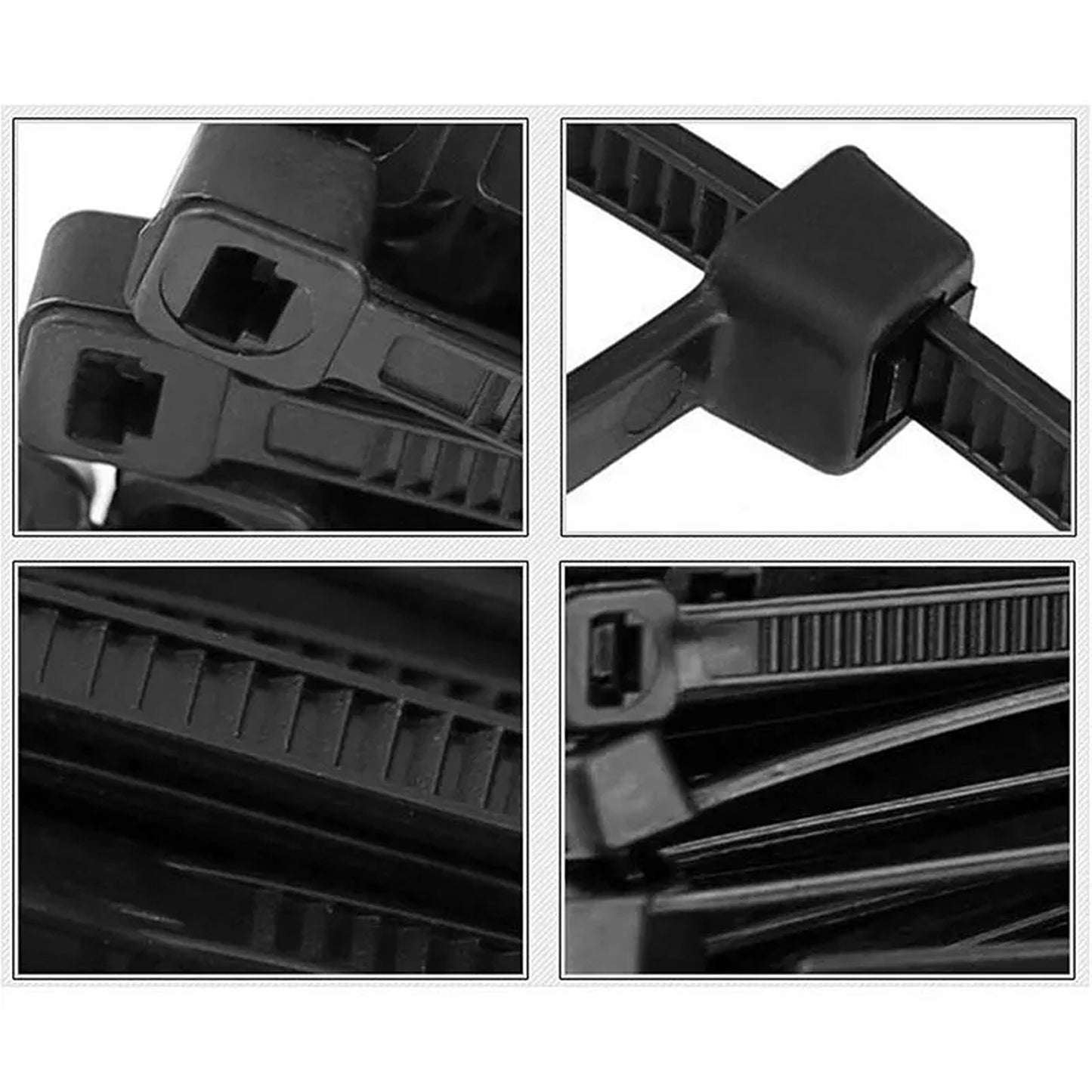 Black Nylon Cable Ties UV Stabilized 100pcs