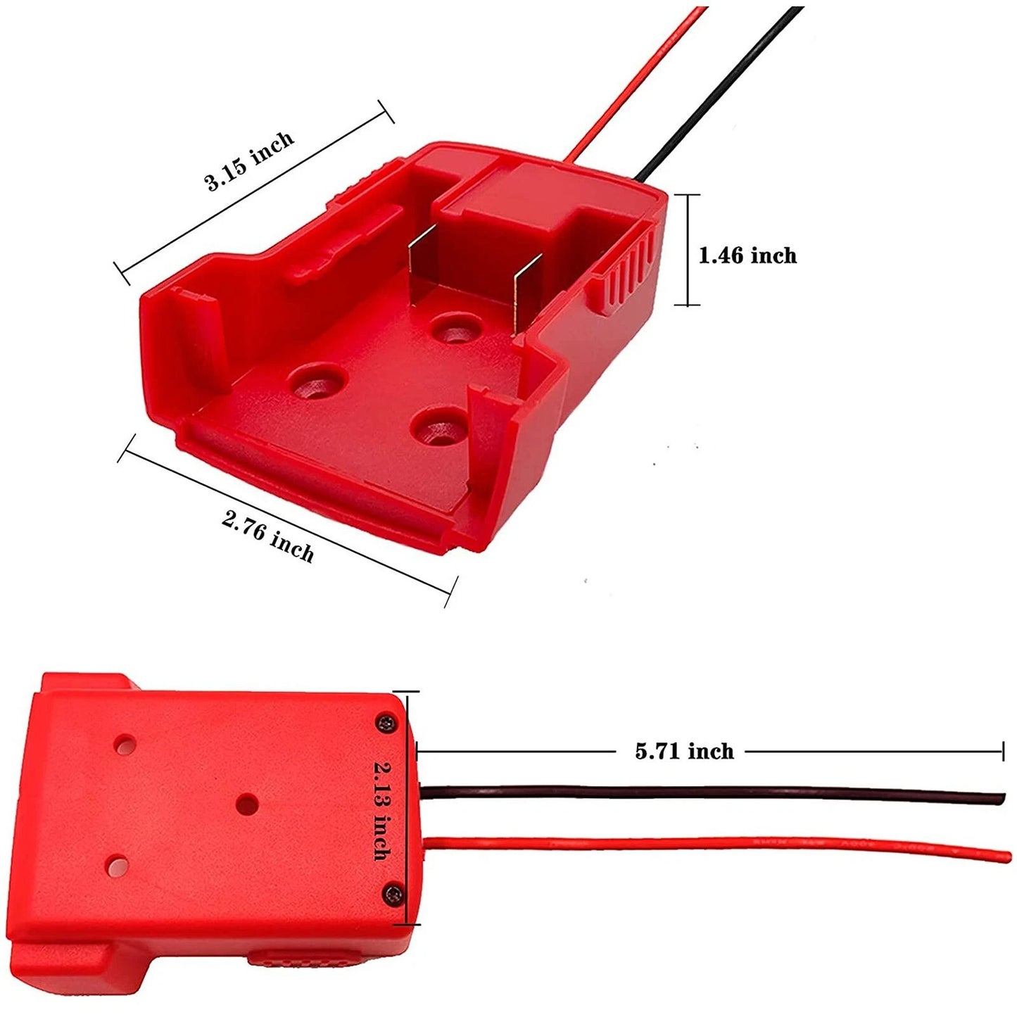 Battery Adapter For Milwaukee M18 18V Black