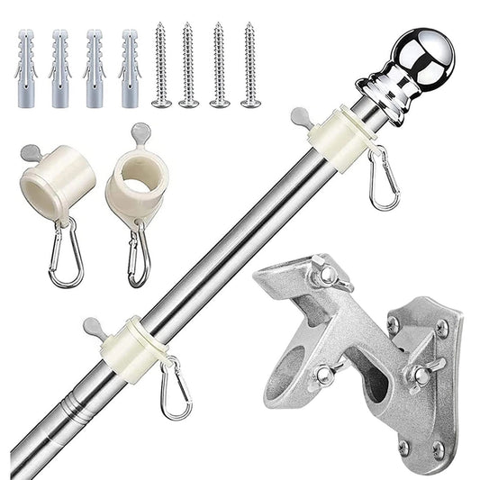 Aluminum Australian Flagpole Kit Holder Set