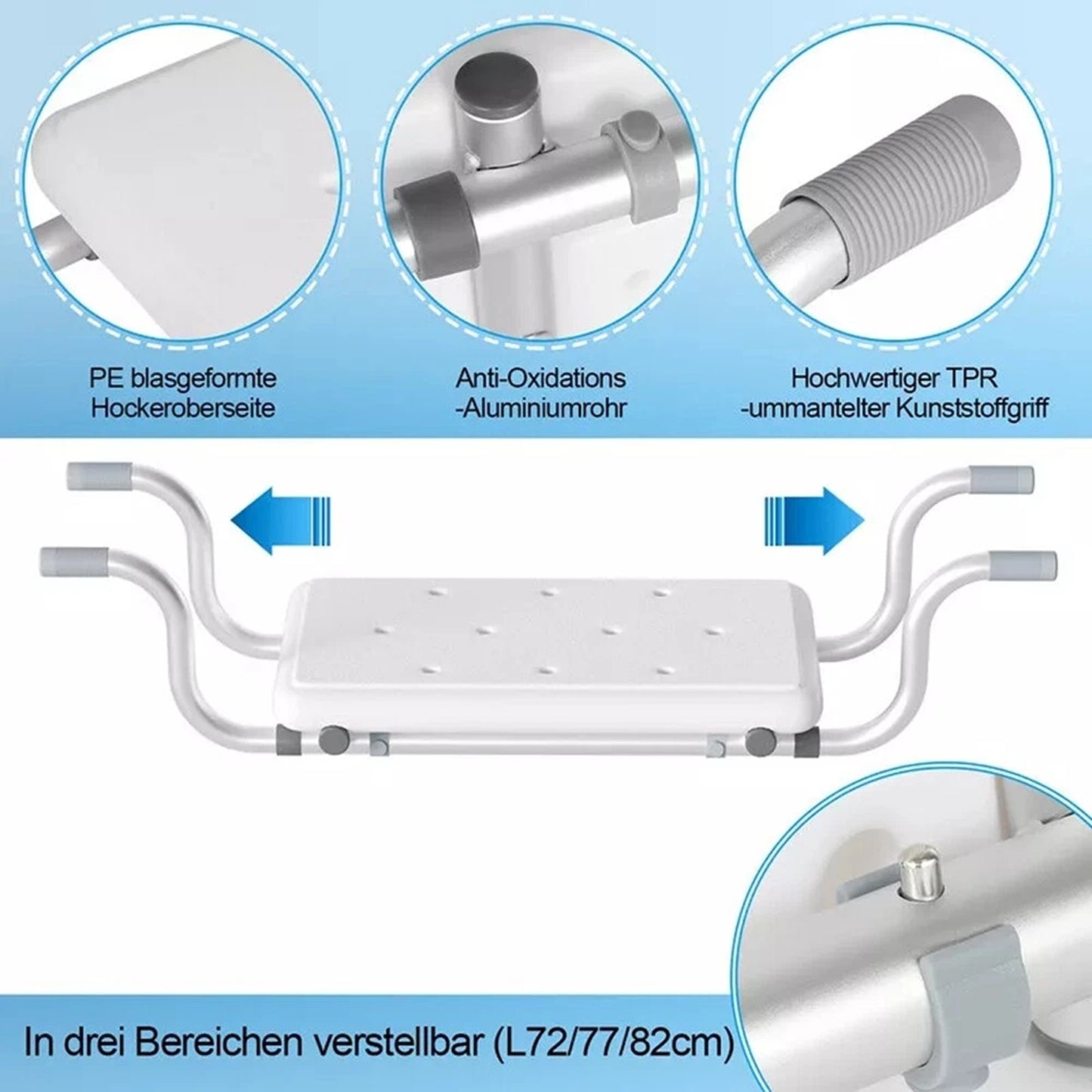 Adjustable Shower Bath Chair for Elderly and Disabled