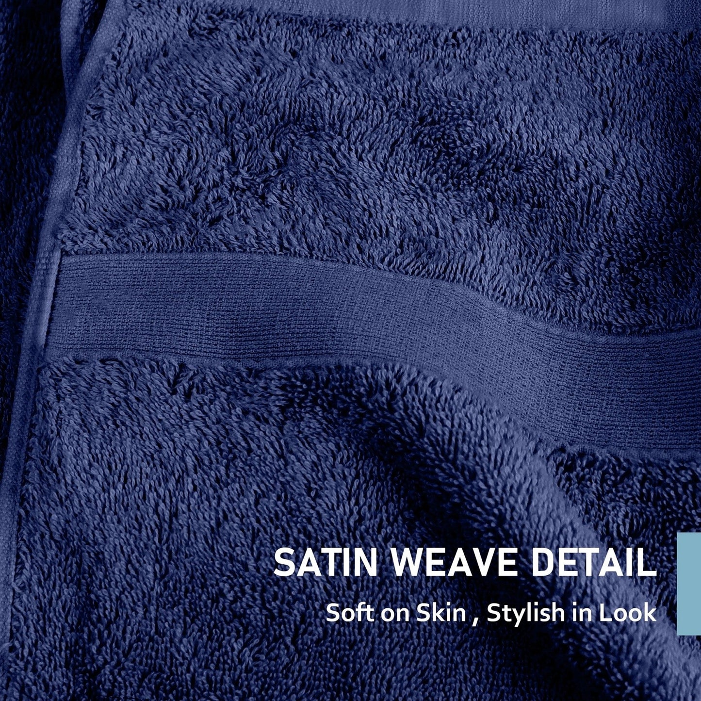 Navy Cotton Jumbo Bath Sheets Extra Soft 550 650 GSM 2 Pack