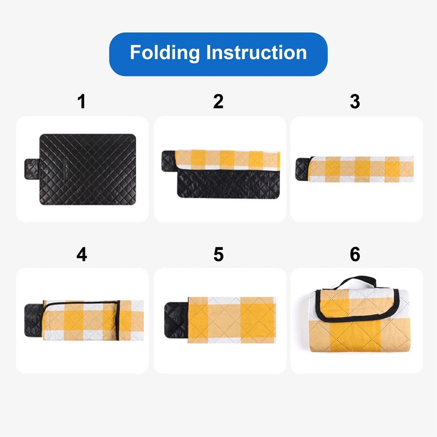 Foldable Picnic Blanket Waterproof Outdoor Mat 200x200cm Lightweight