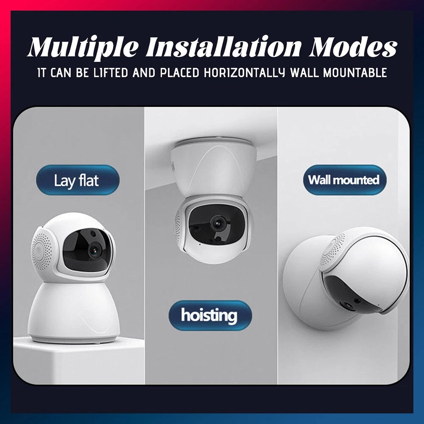 Wireless Home Security Camera System Indoor Outdoor WiFi 360 Degree CCTV