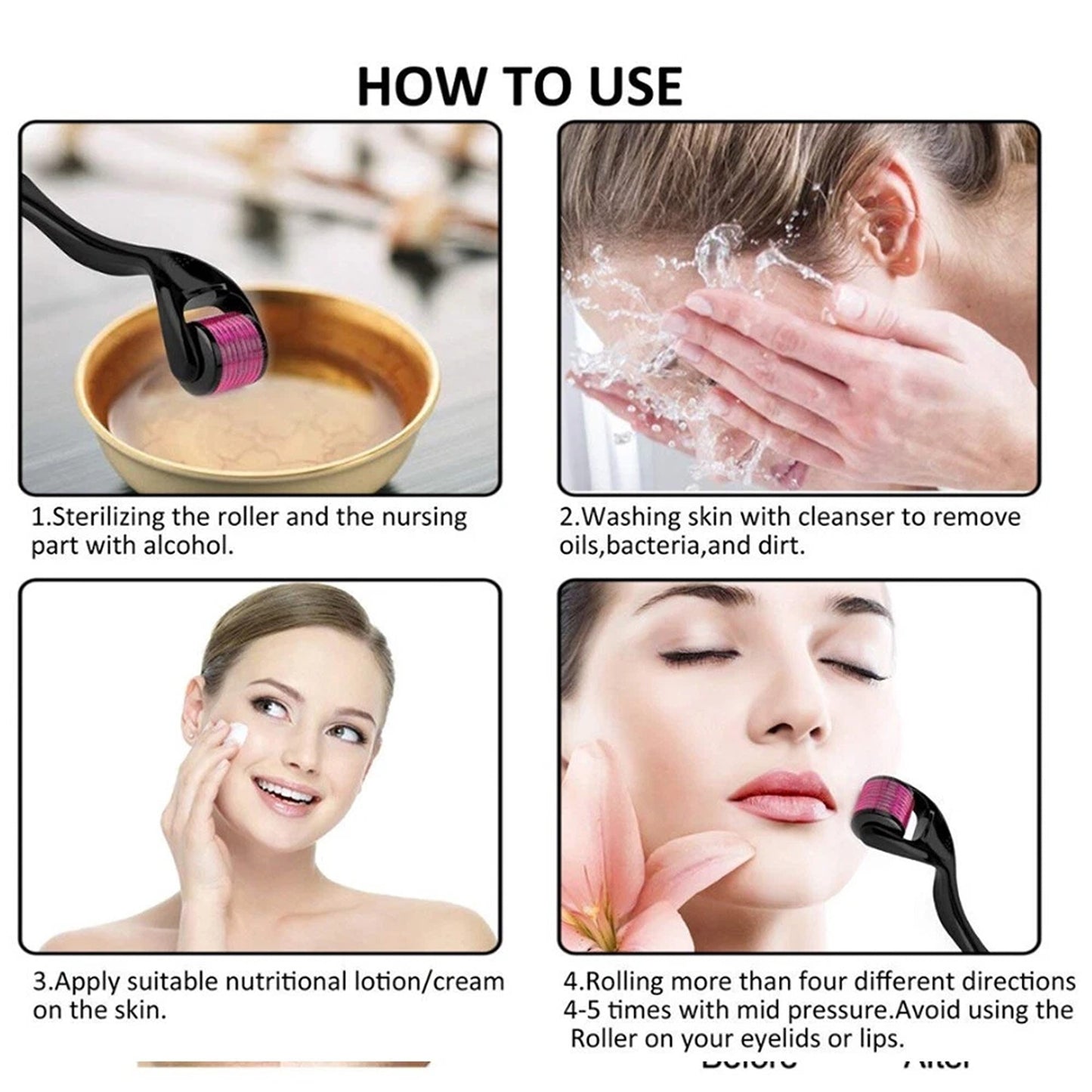 540 Titanium Derma Roller for Beard Hair and Skin Care