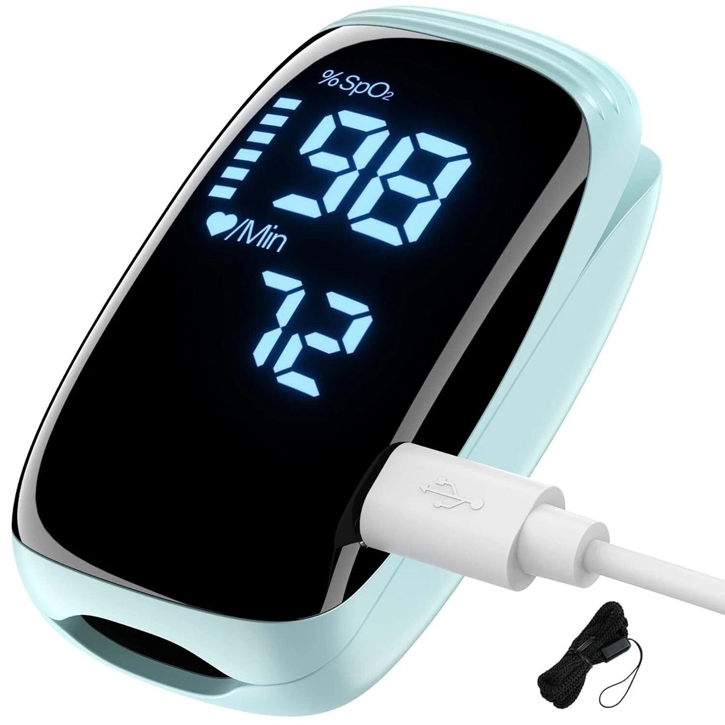 USB Rechargeable Finger Pulse Oximeter and Heart Rate Monito