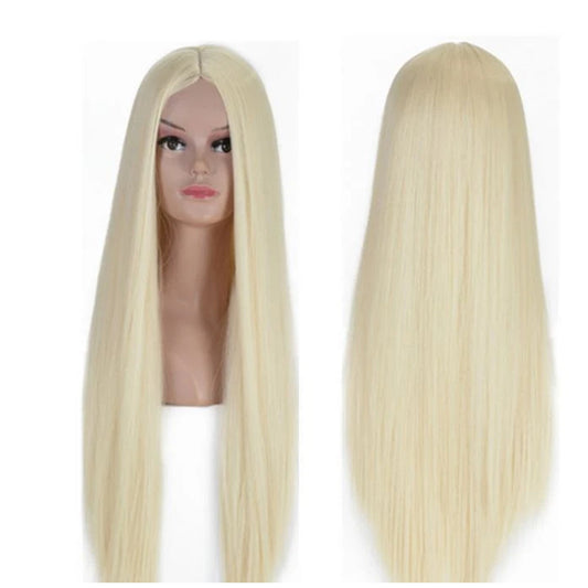 Light Blonde Long Straight Costume Wig with Adjustable Cap