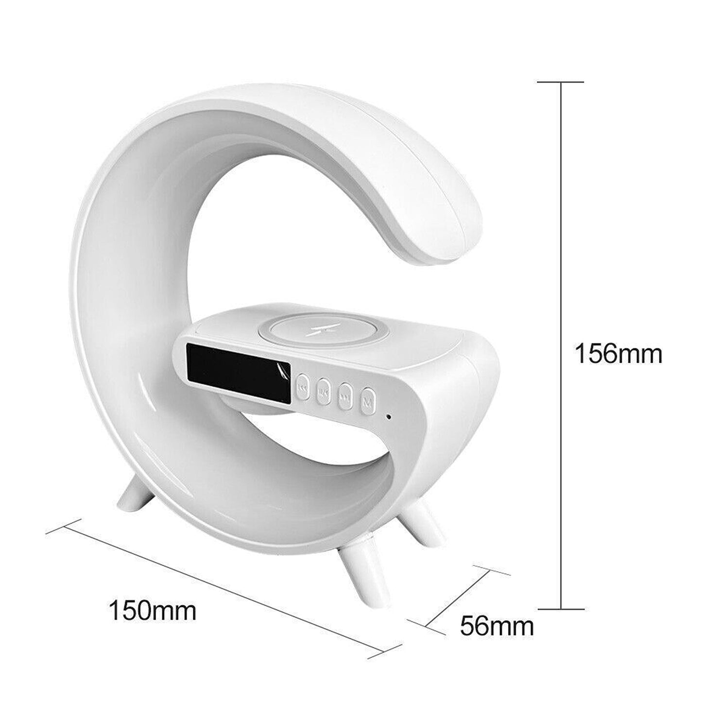 Wireless Charging Alarm Clock LED Night Light Bluetooth Speaker Timer