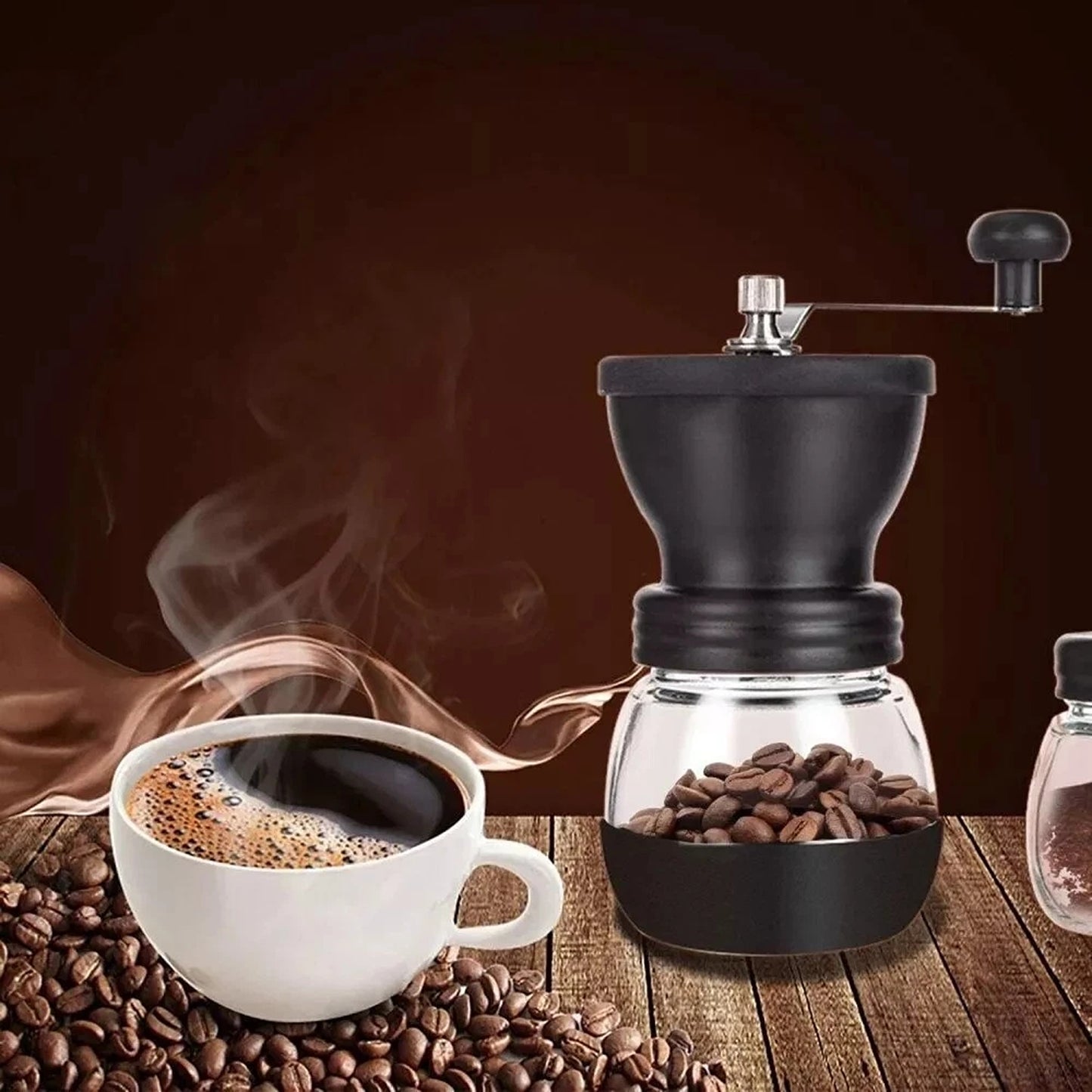 Manual Coffee Mill with Ceramic Burr for Beans and Spices
