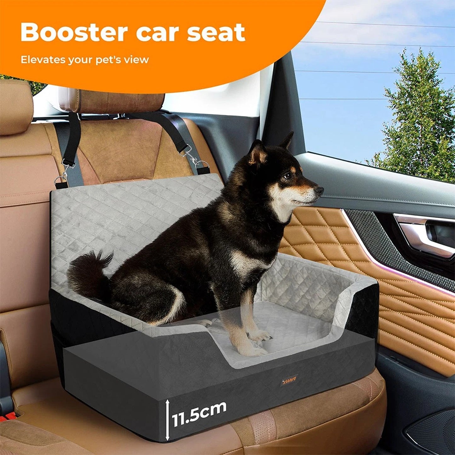 Dog Car Booster Seat Belt Safety Pet Travel Bed Washable Basket