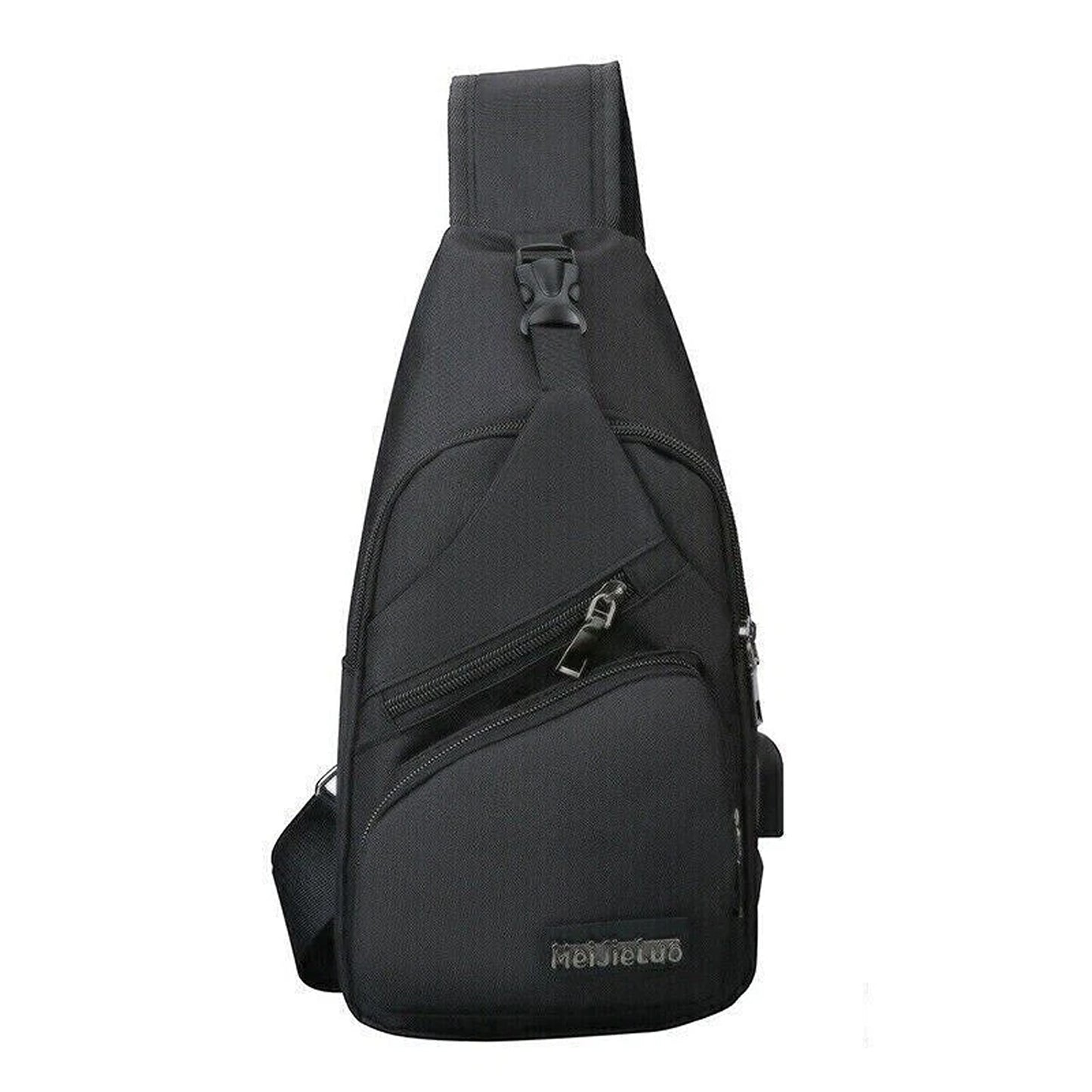 Black Mens Crossbody Satchel Bag Lightweight Travel Chest Pack