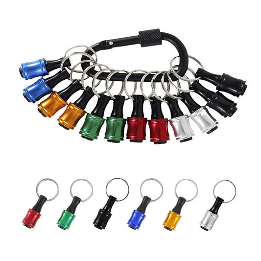 Hex Shank Screwdriver Bit Holder Extension Bar Keyring Set 12 Pcs