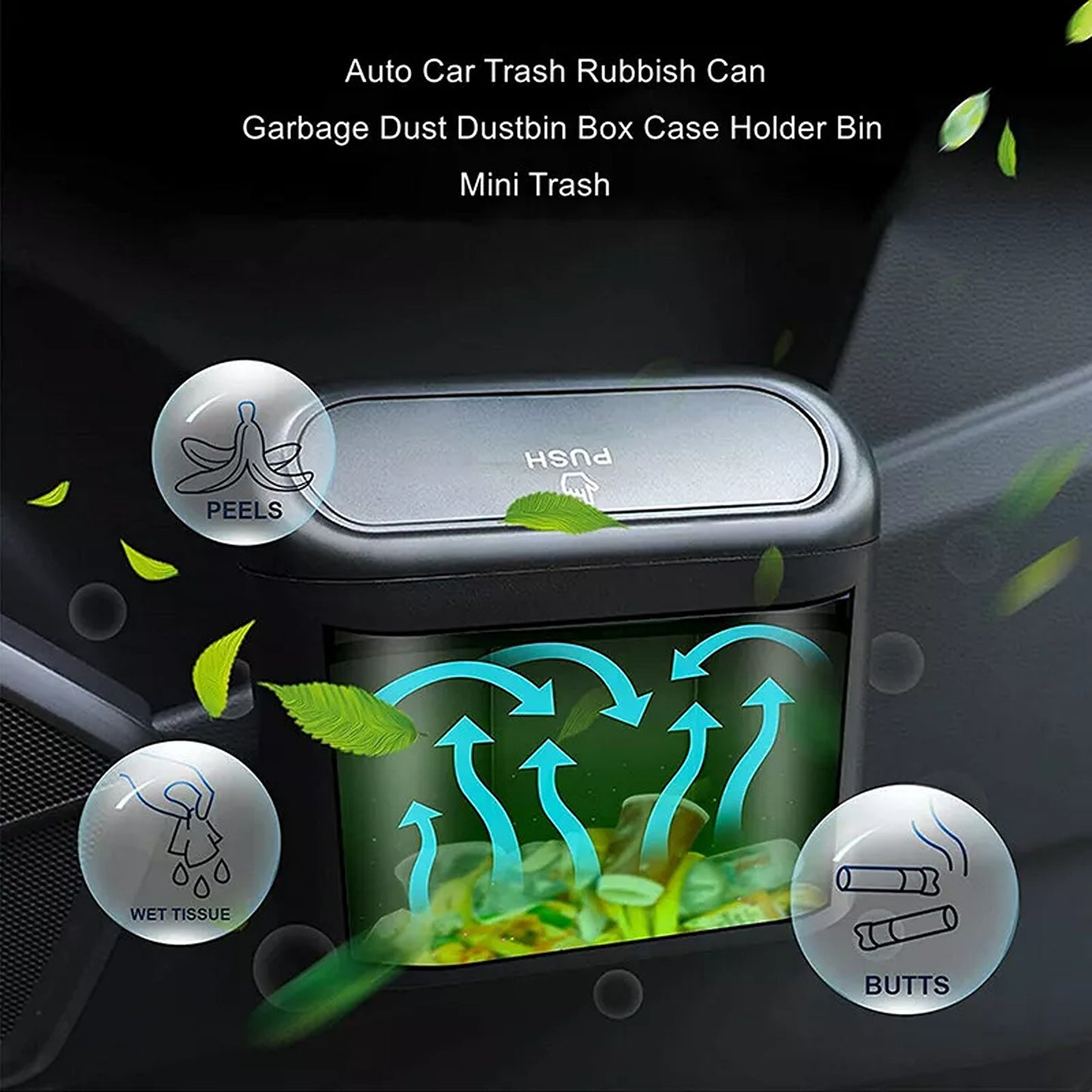 Portable Car Trash Holder Bin for Dust and Waste