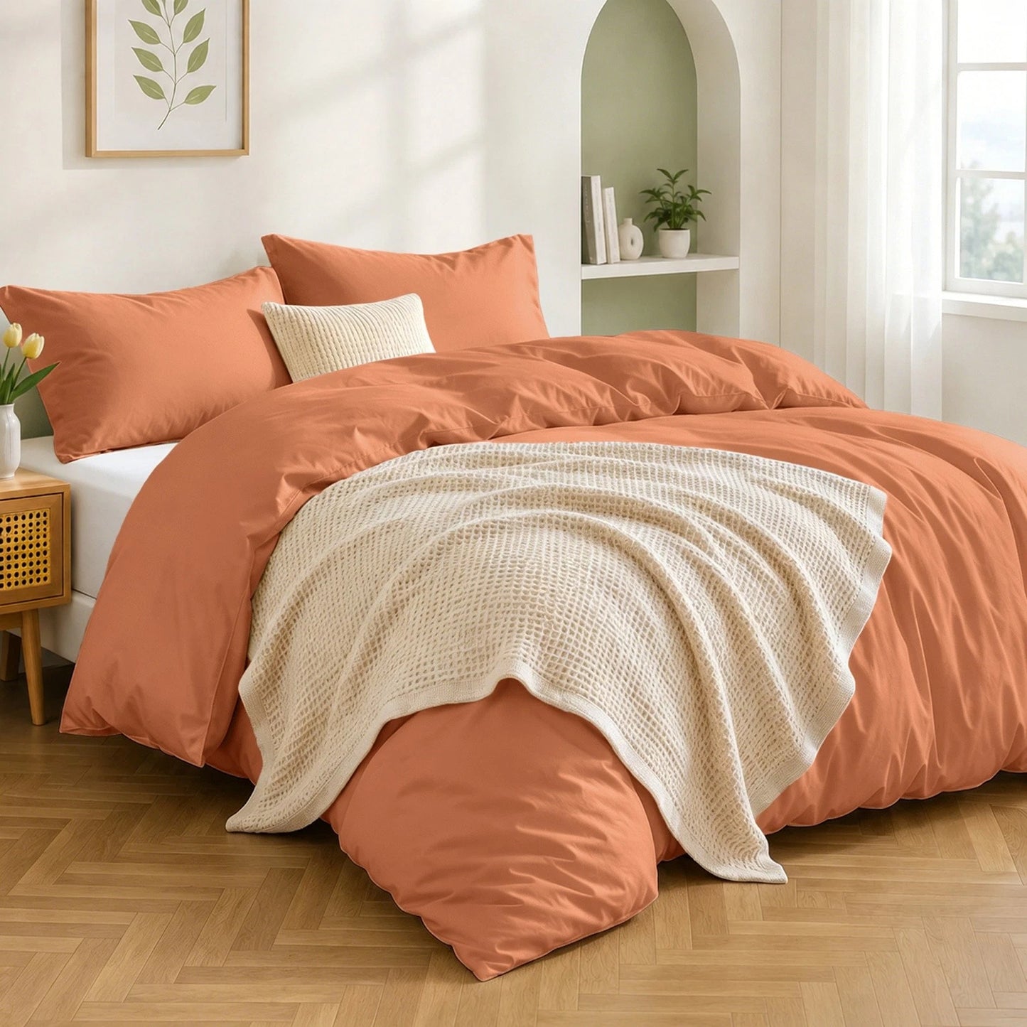 Rust 2000 Thread Count Quilt Cover Set Soft Luxury Bedding