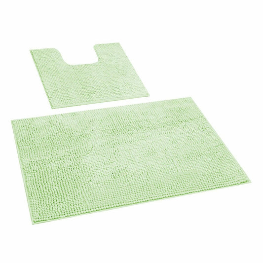 Pea-pod 1200 GSM Chenille Bath Mat and Toilet Mat Set Non Slip