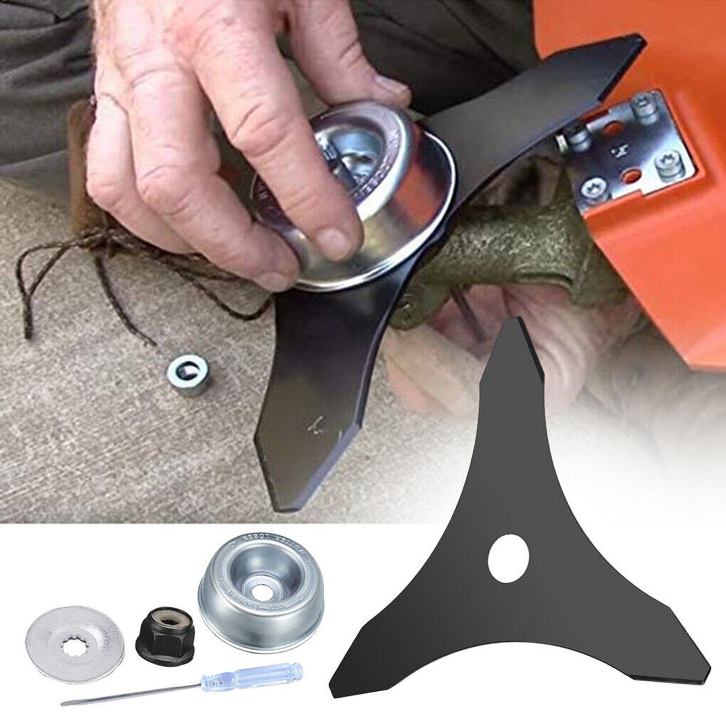 Mower Triangle Saw Blade Weed Eater Blade 3-Teeth Brush Cutter Trimmer Blade - 2pcs