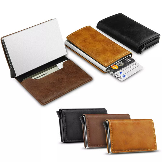 Mens RFID Blocking Leather Wallet with Credit Card Holder and Money Clip